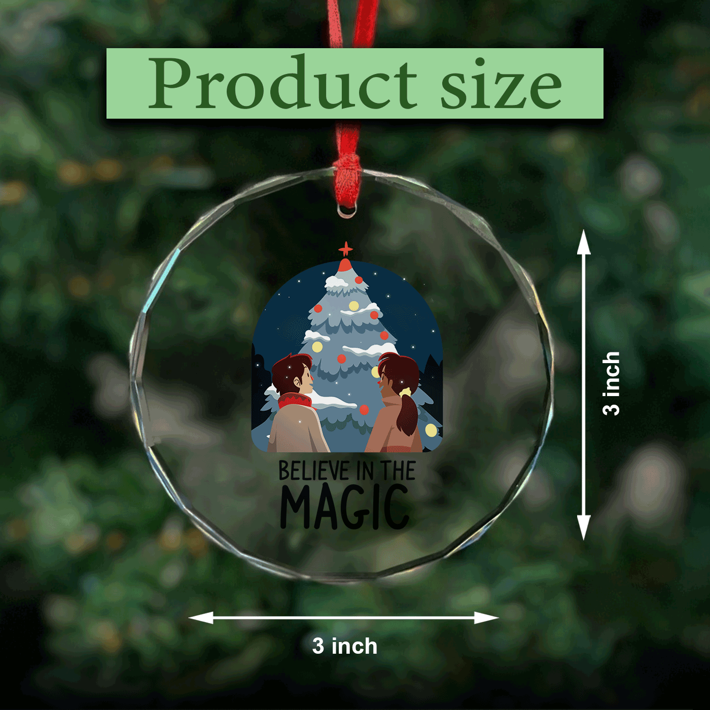 Christmas Tree Gazing | Celebrate Magical Winter | Glass Ornament