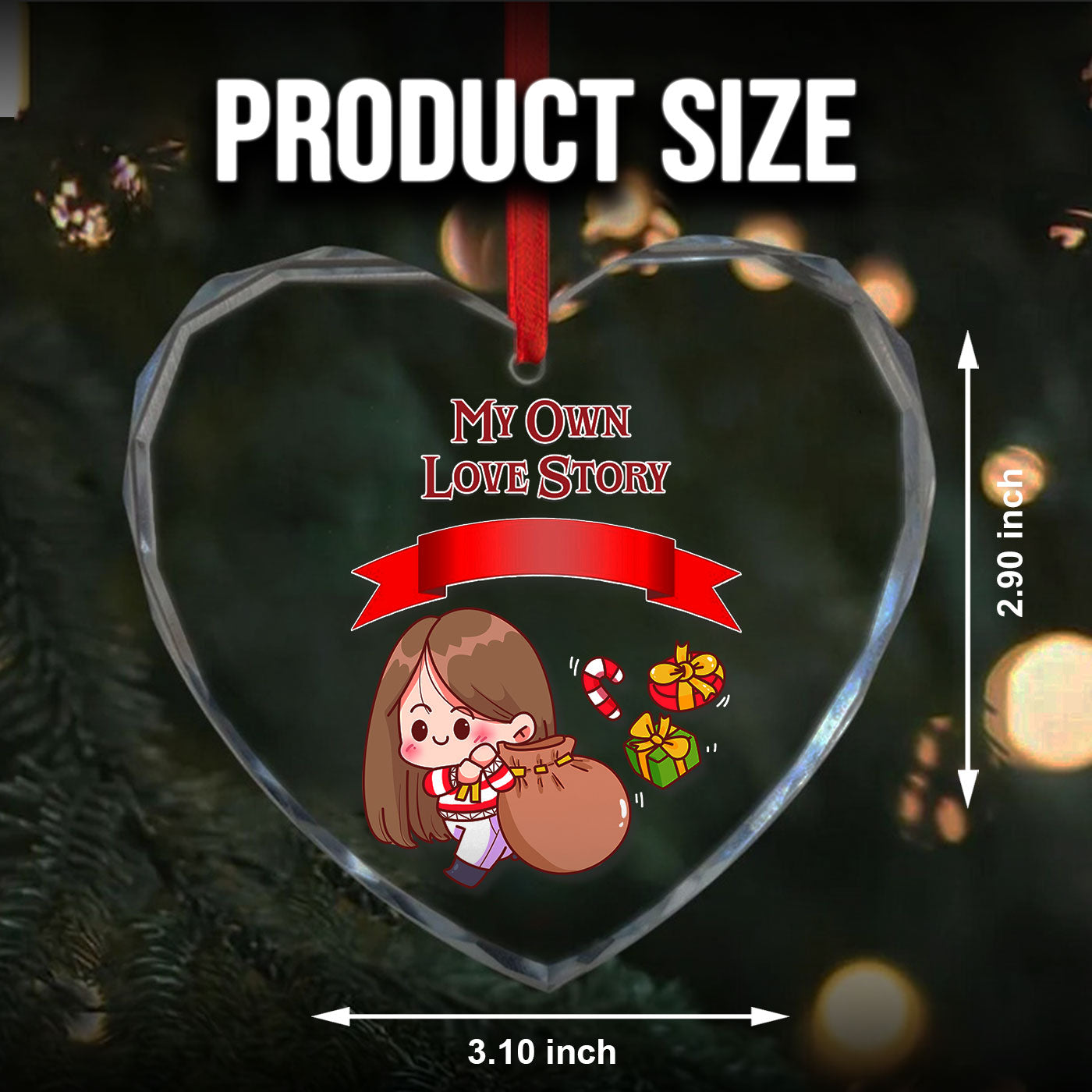 My Own Love Story | Holiday Gift Giving Christmas | Glass Ornament