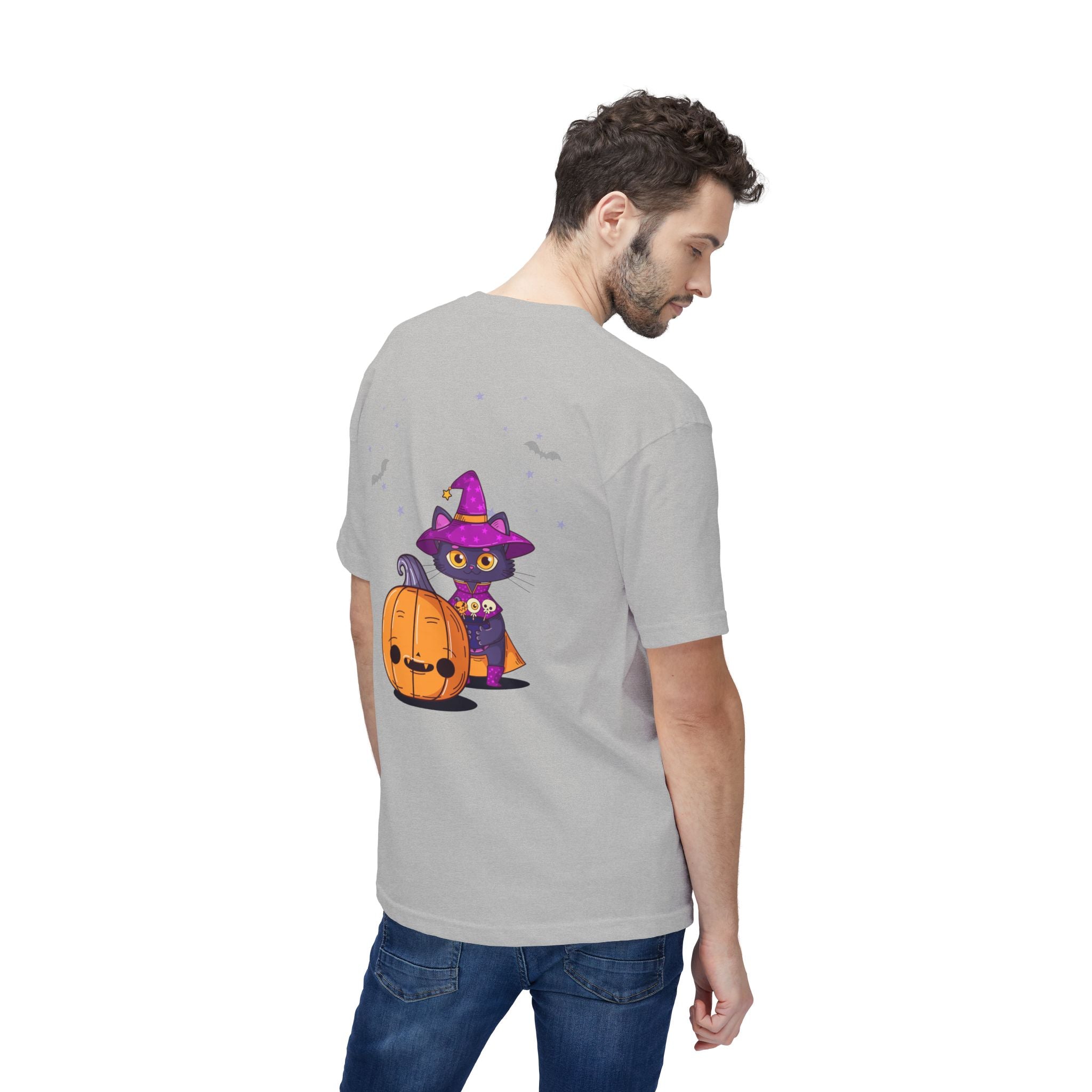 Halloween with Witch's Cats | Unisex Midweight T-shirt, Made in US