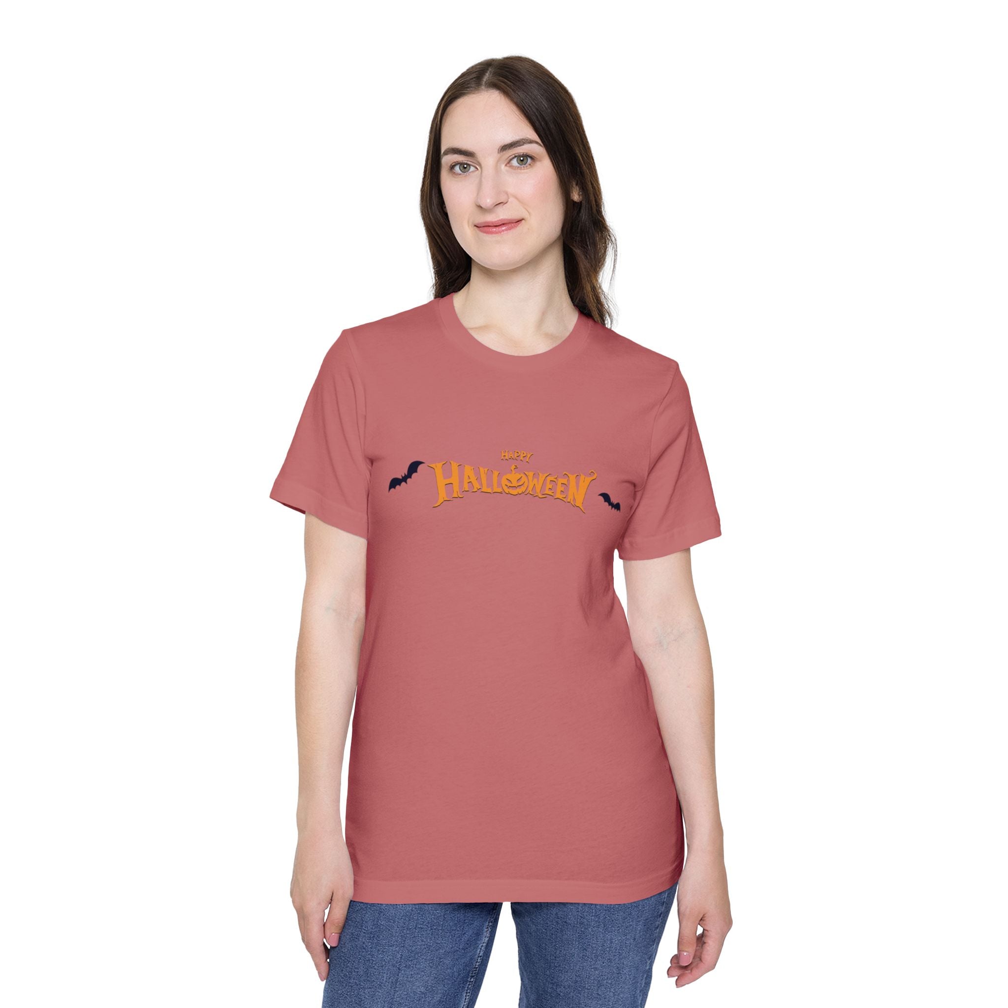 Halloween with Bats | USA-Made Unisex Short-Sleeve Jersey T-Shirt