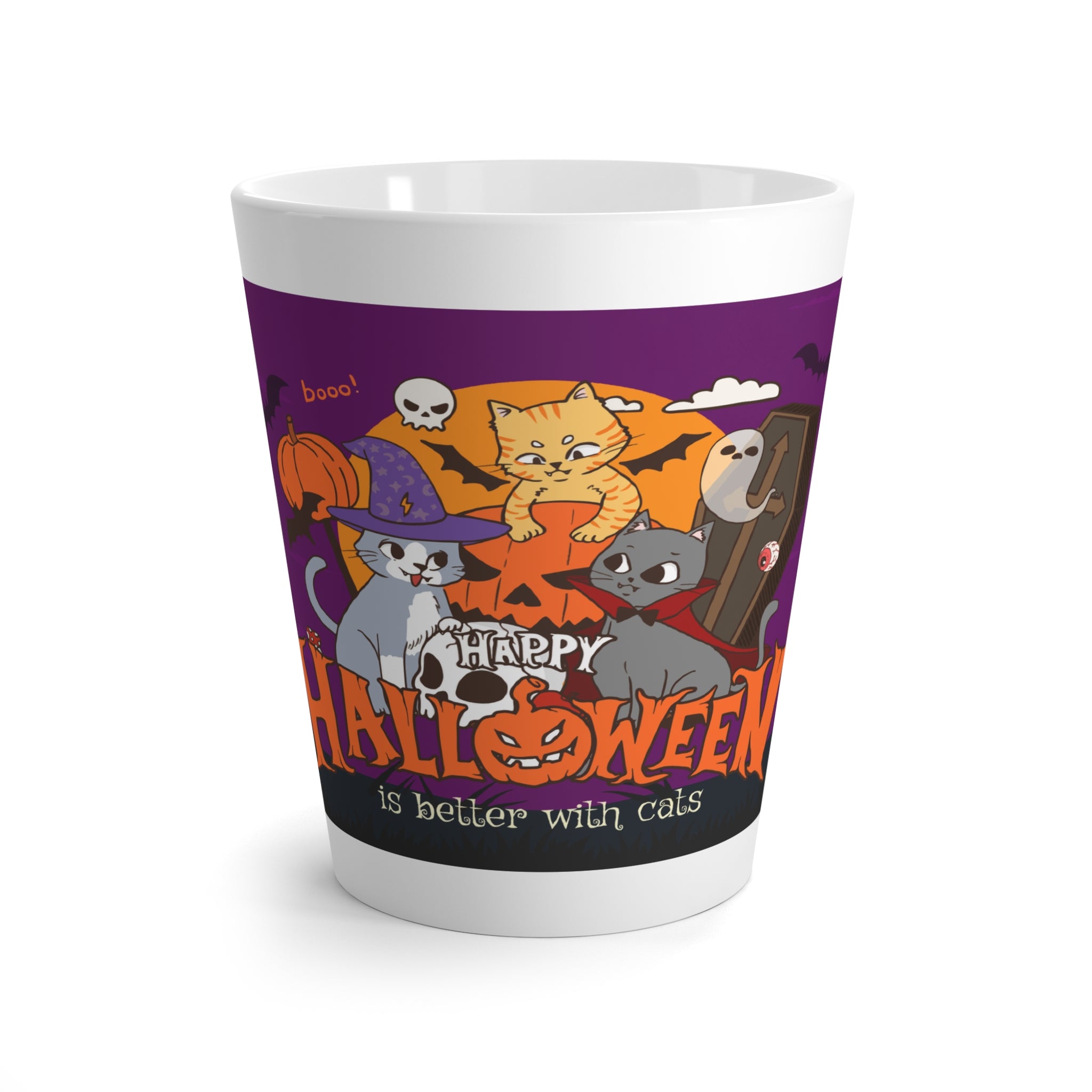 Happy Halloween is Better with Cats | Latte Mug
