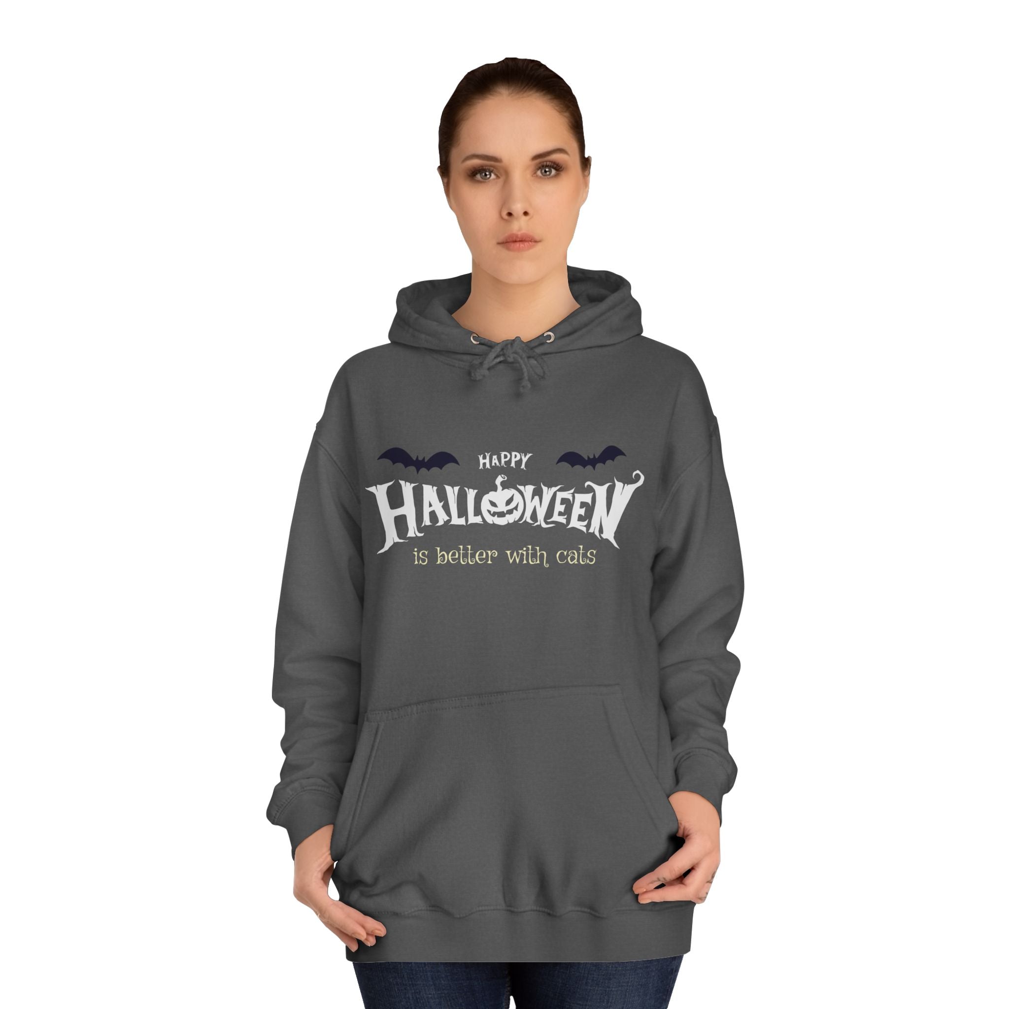 Halloween with Witch's Cats | Unisex College Hoodie