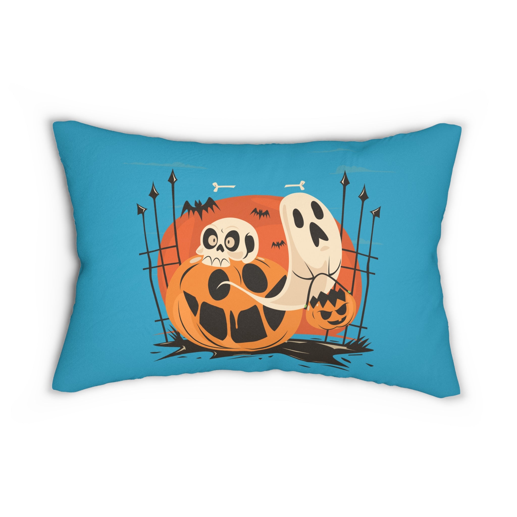 Halloween with Pumpkins | Spun Polyester Lumbar Pillow