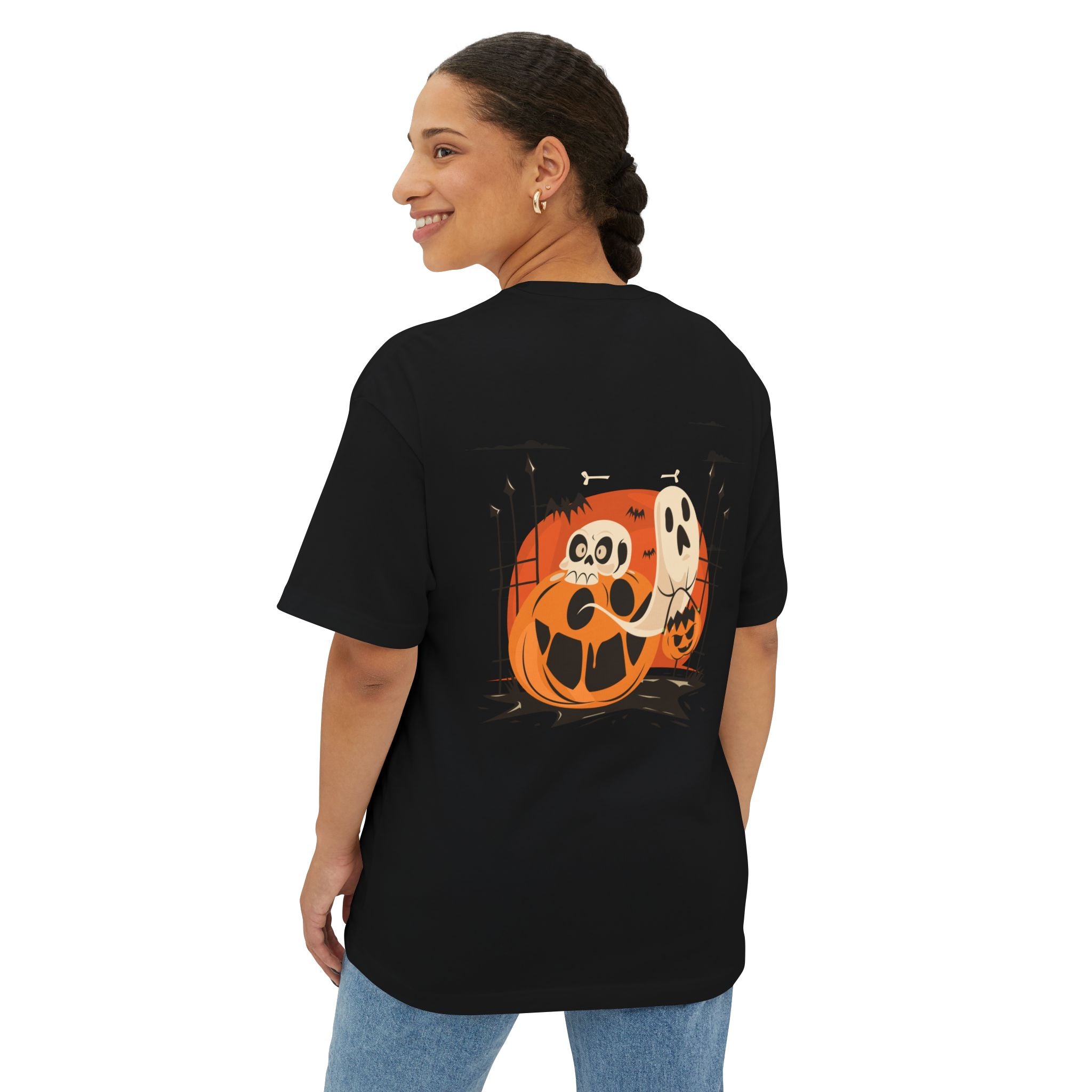 Halloween with Pumpkins | Unisex Oversized Boxy Tee