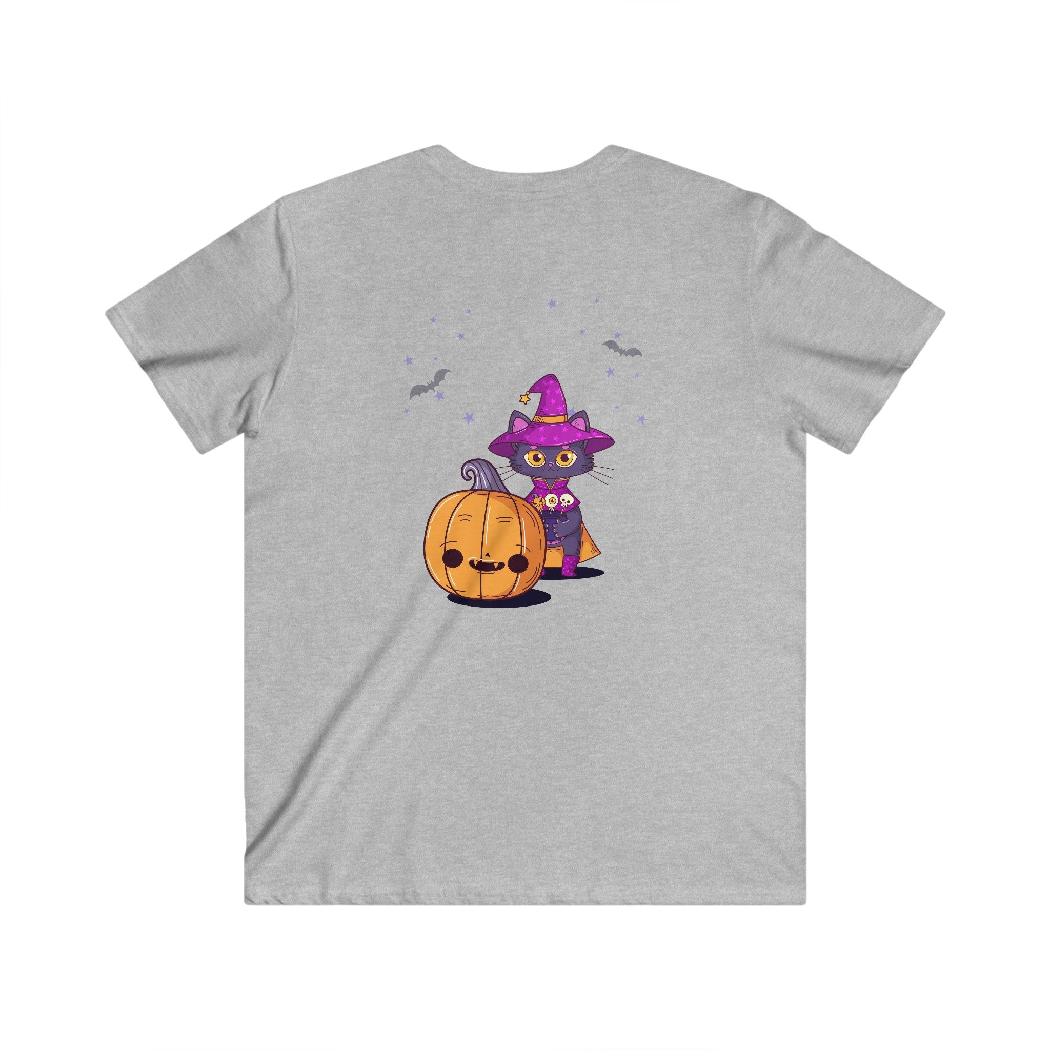 Halloween with Witch's Cats | Men's Fitted V-Neck Short Sleeve Tee