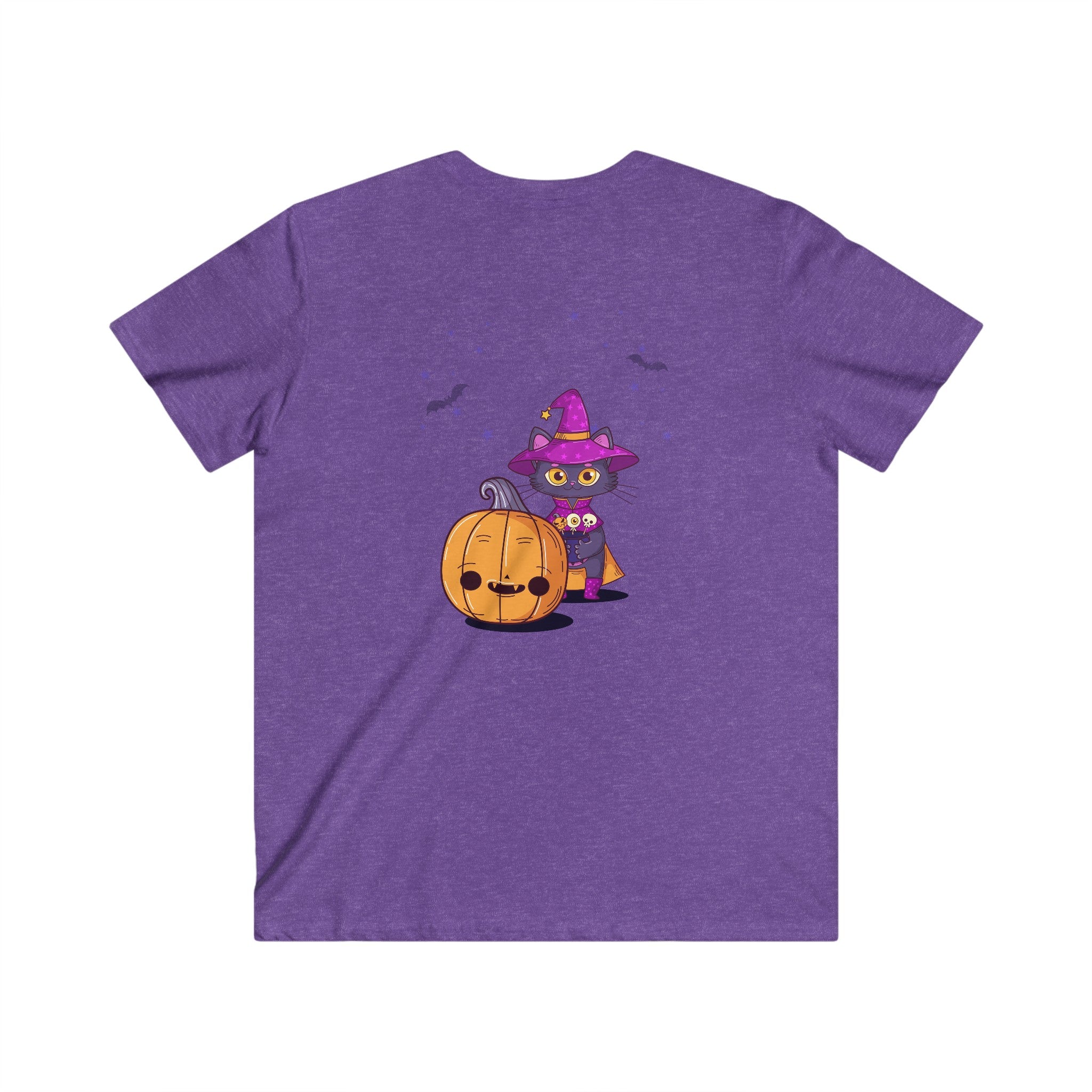 Halloween with Witch's Cats | Men's Fitted V-Neck Short Sleeve Tee