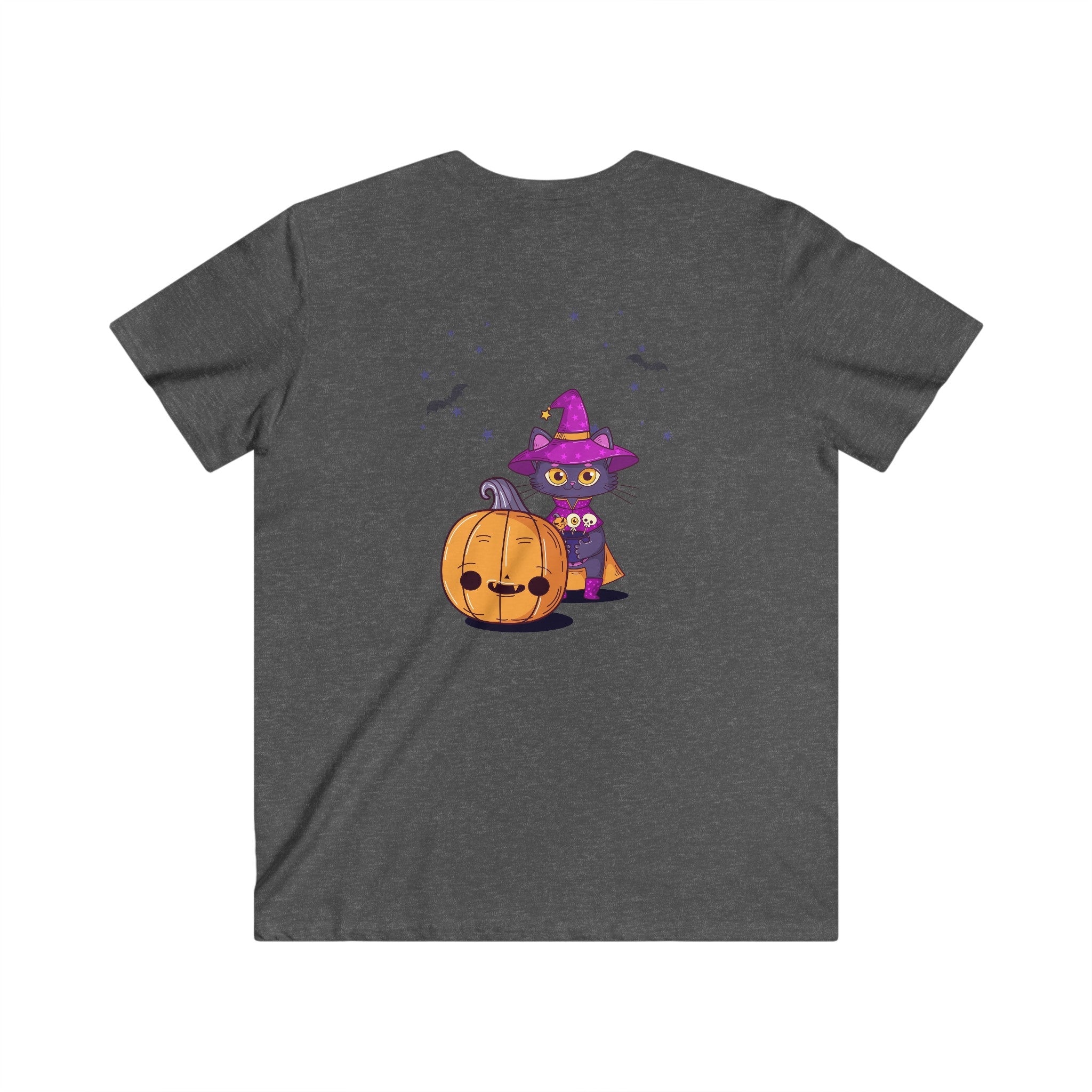 Halloween with Witch's Cats | Men's Fitted V-Neck Short Sleeve Tee