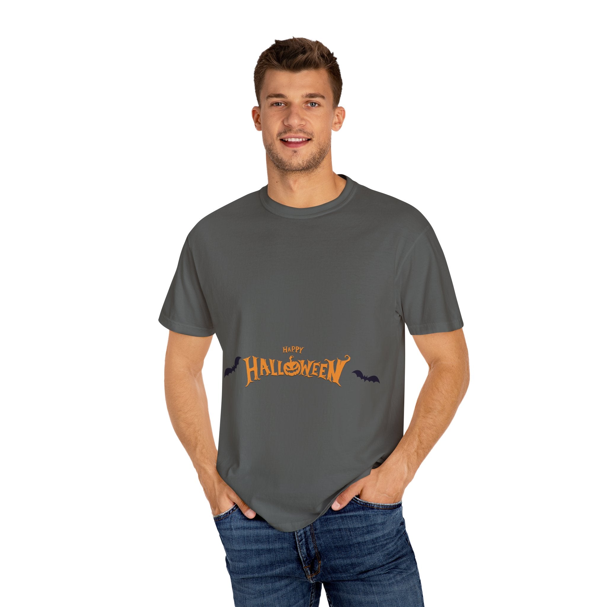 Halloween with Bats | Unisex Garment-Dyed T-shirt