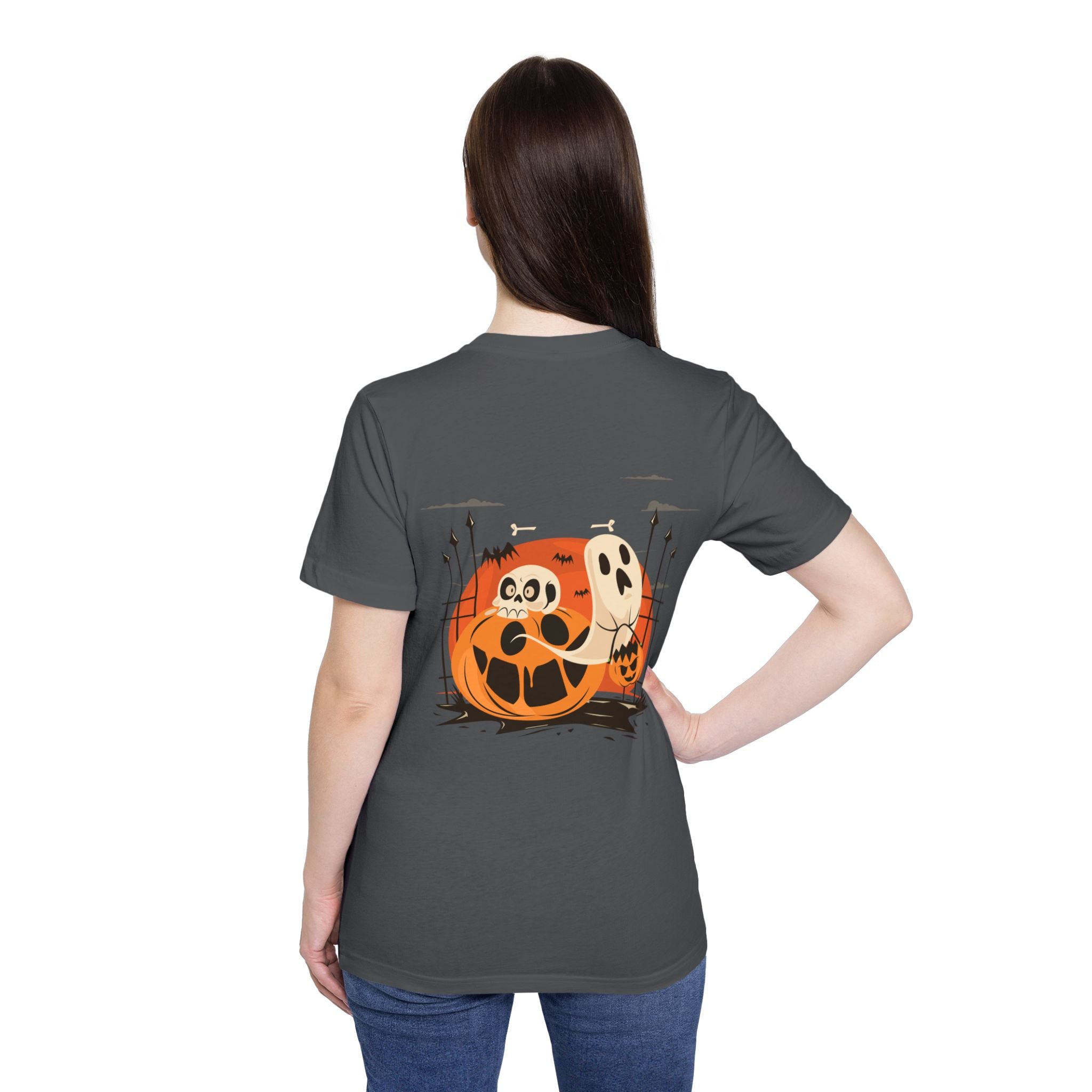 Halloween with Pumpkins | USA-Made Unisex Short-Sleeve Jersey T-Shirt