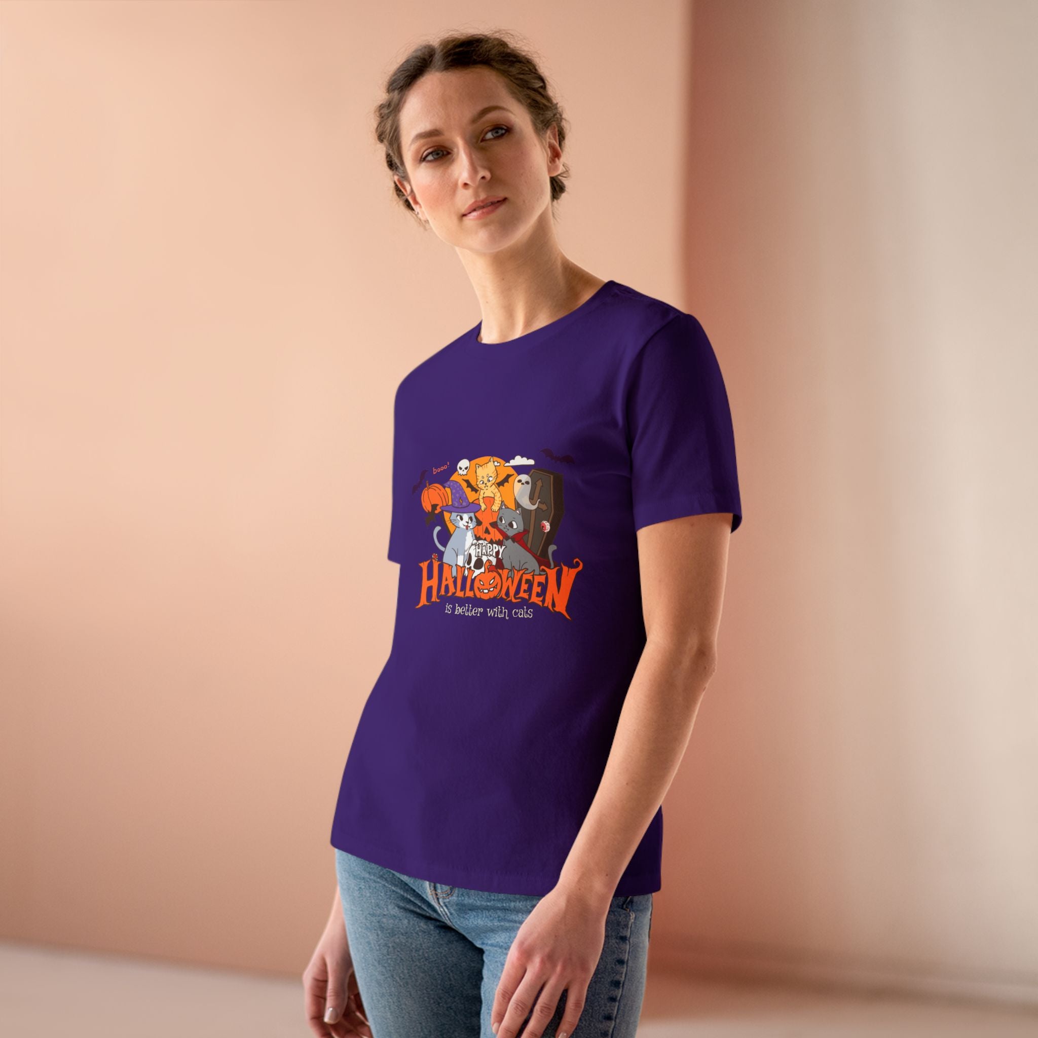 Halloween is Better with Cats | Women's Cotton Tee