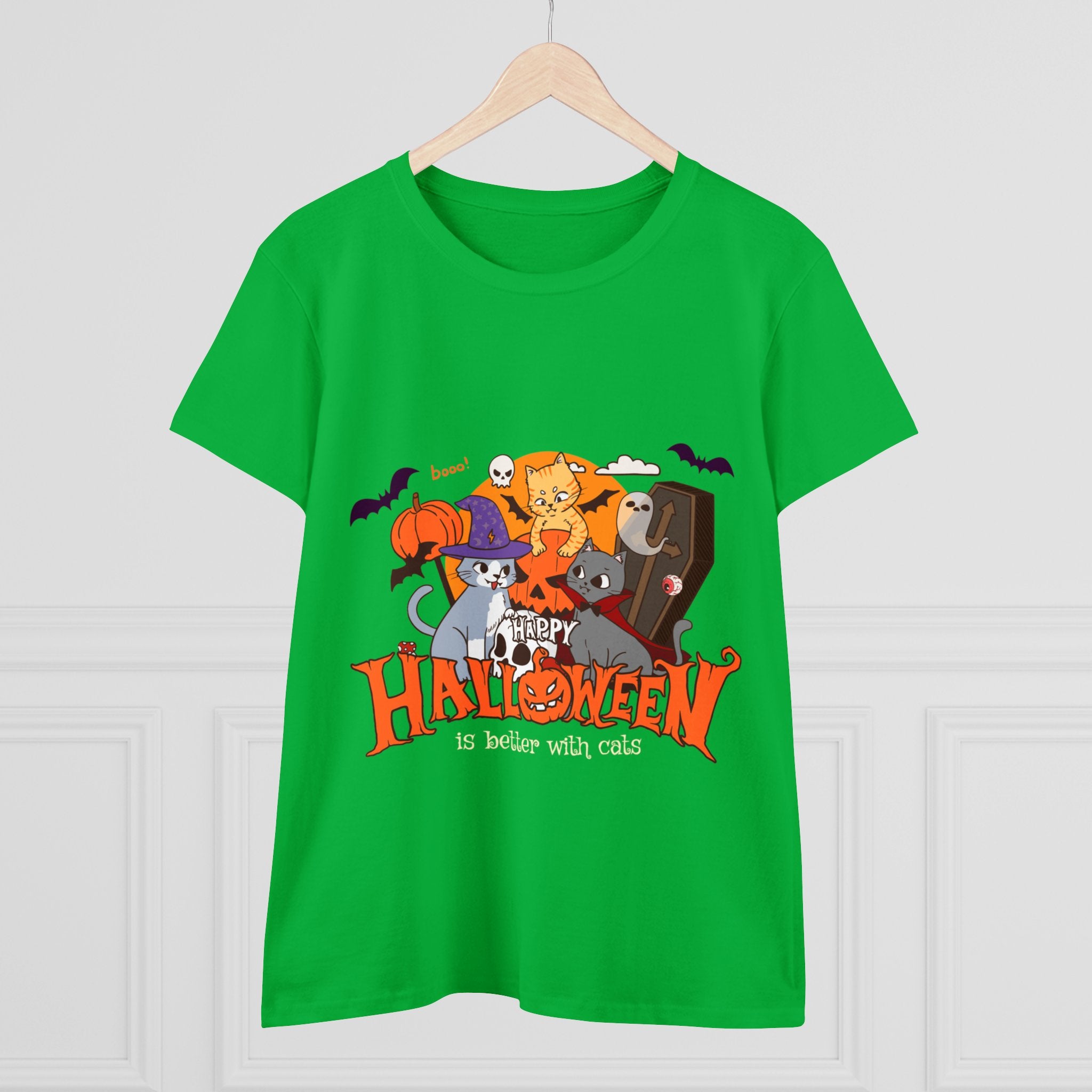 Halloween is Better with Cats | Women's Midweight Cotton Tee