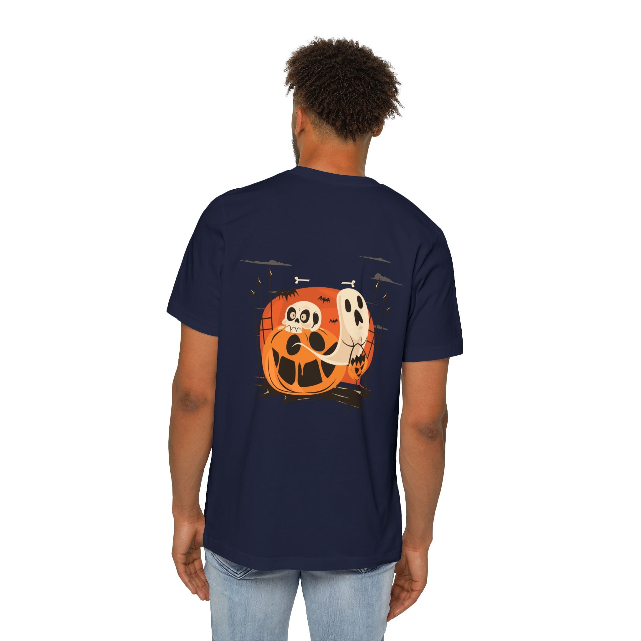 Halloween with Pumpkins | USA-Made Unisex Short-Sleeve Jersey T-Shirt