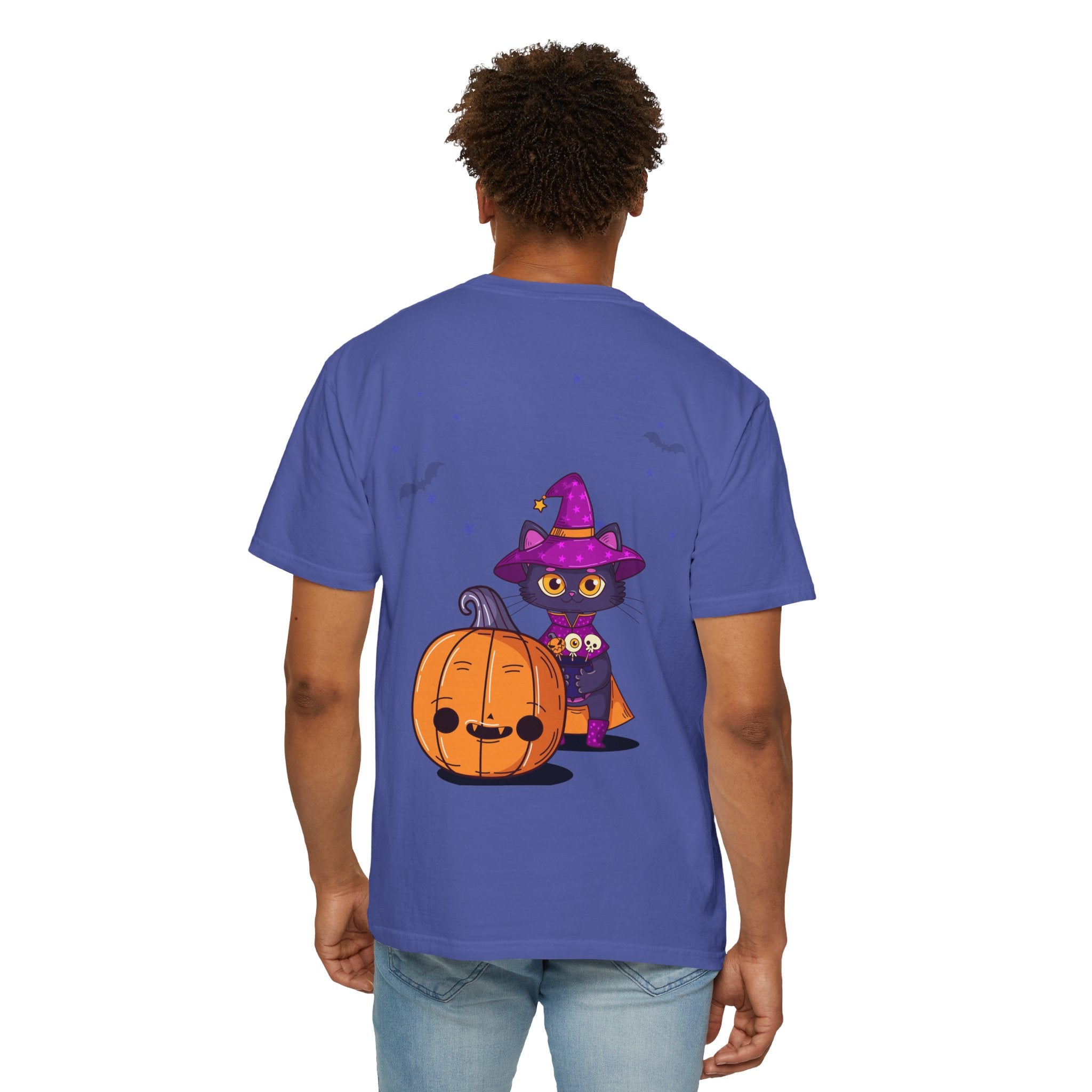 Halloween with Witch's Cats | Unisex Garment-Dyed T-shirt