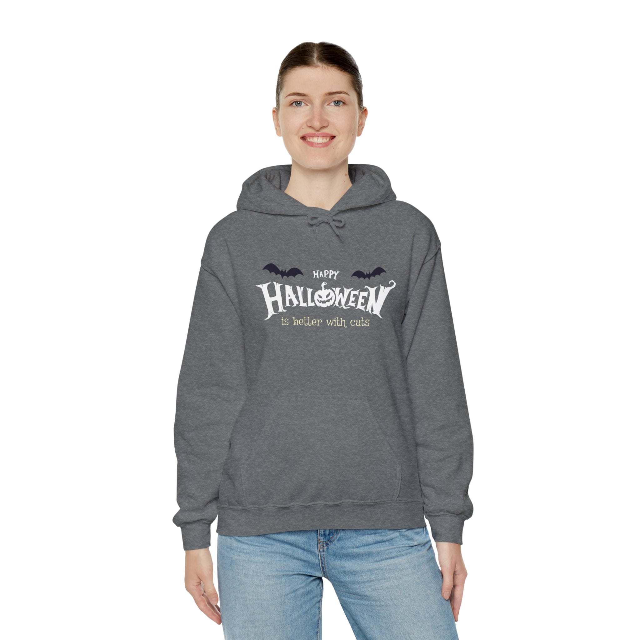 Halloween with Witch's Cats | Unisex Heavy Blend Hooded Sweatshirt