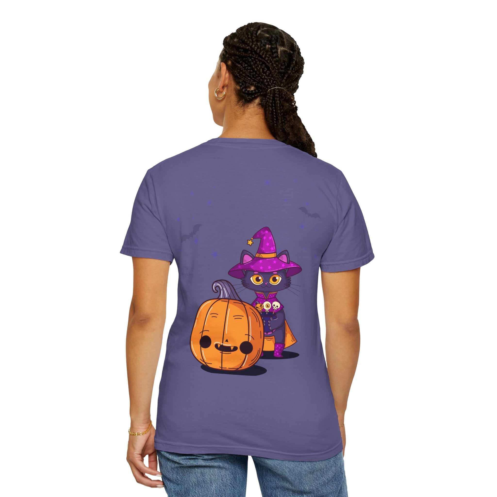 Halloween with Witch's Cats | Unisex Garment-Dyed T-shirt