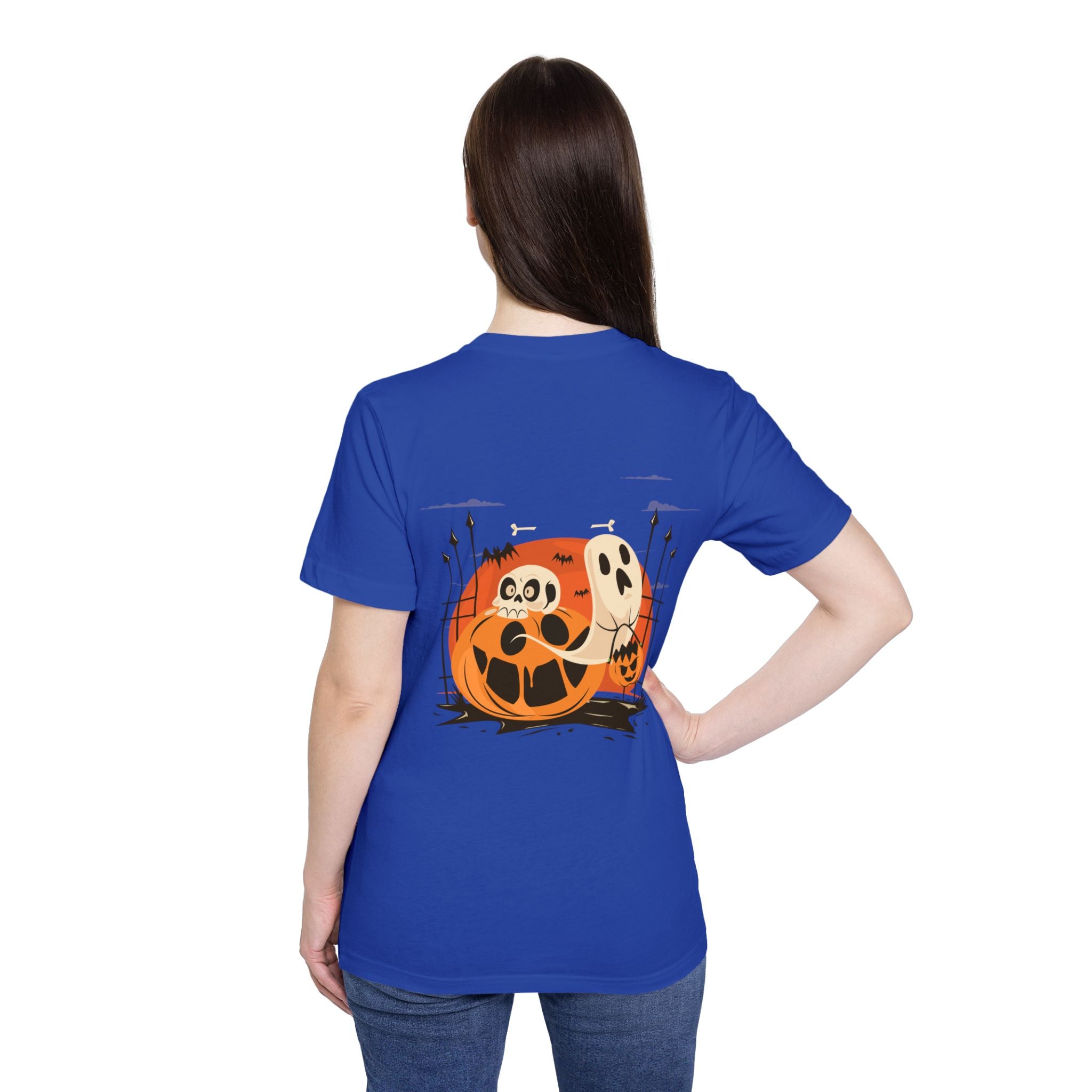 Halloween with Pumpkins | USA-Made Unisex Short-Sleeve Jersey T-Shirt