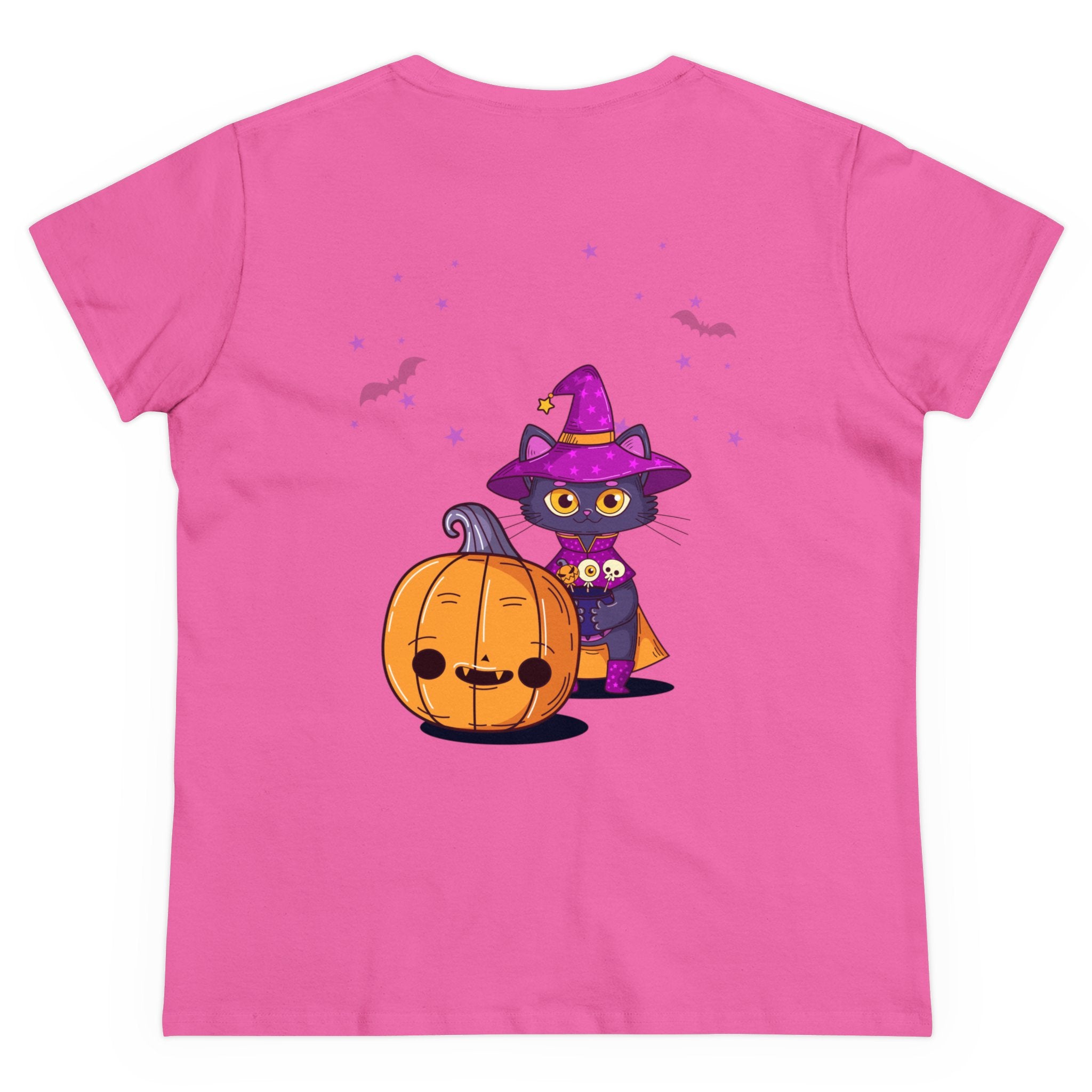Halloween with Witch's Cats | Women's Midweight Cotton Tee