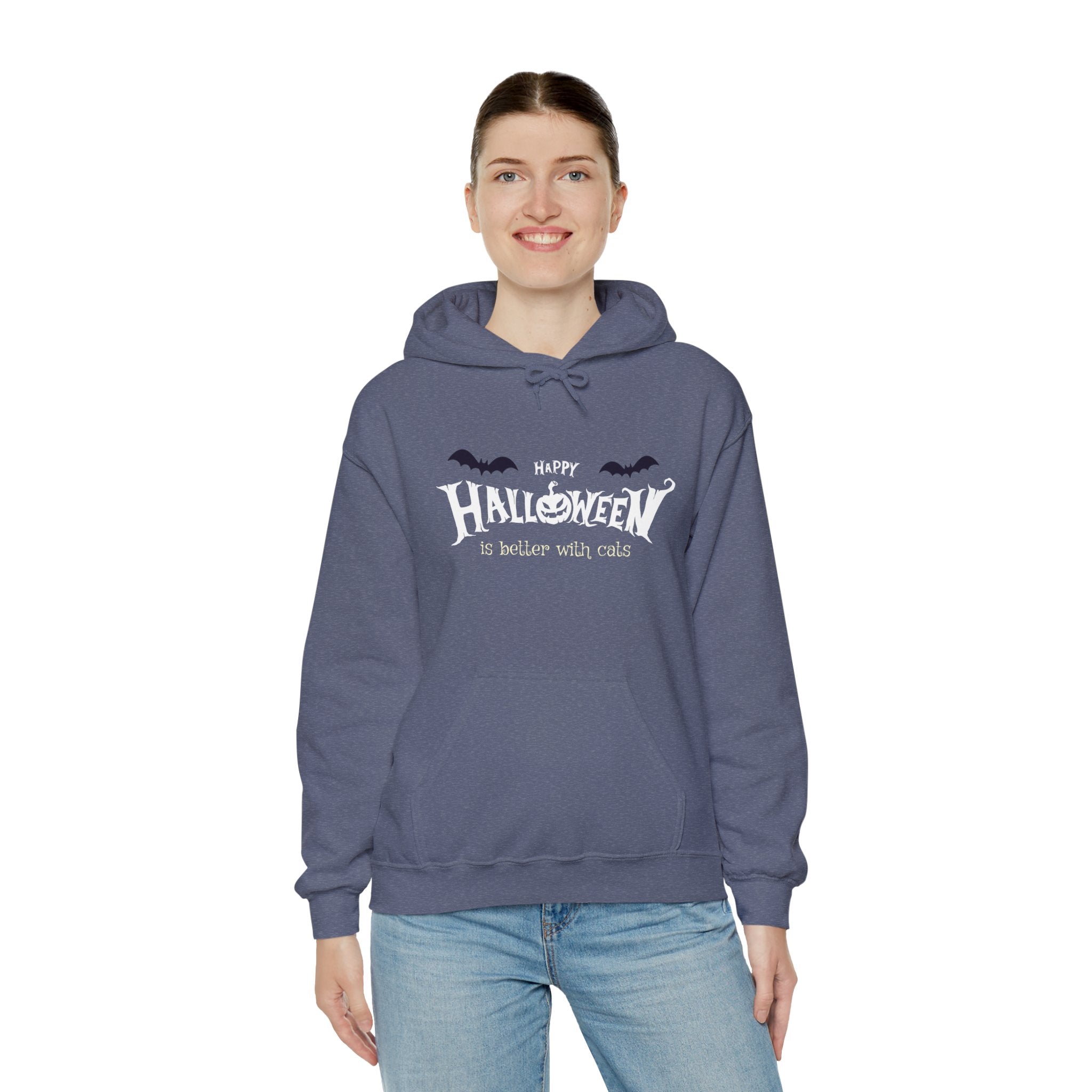 Halloween with Witch's Cats | Unisex Heavy Blend Hooded Sweatshirt