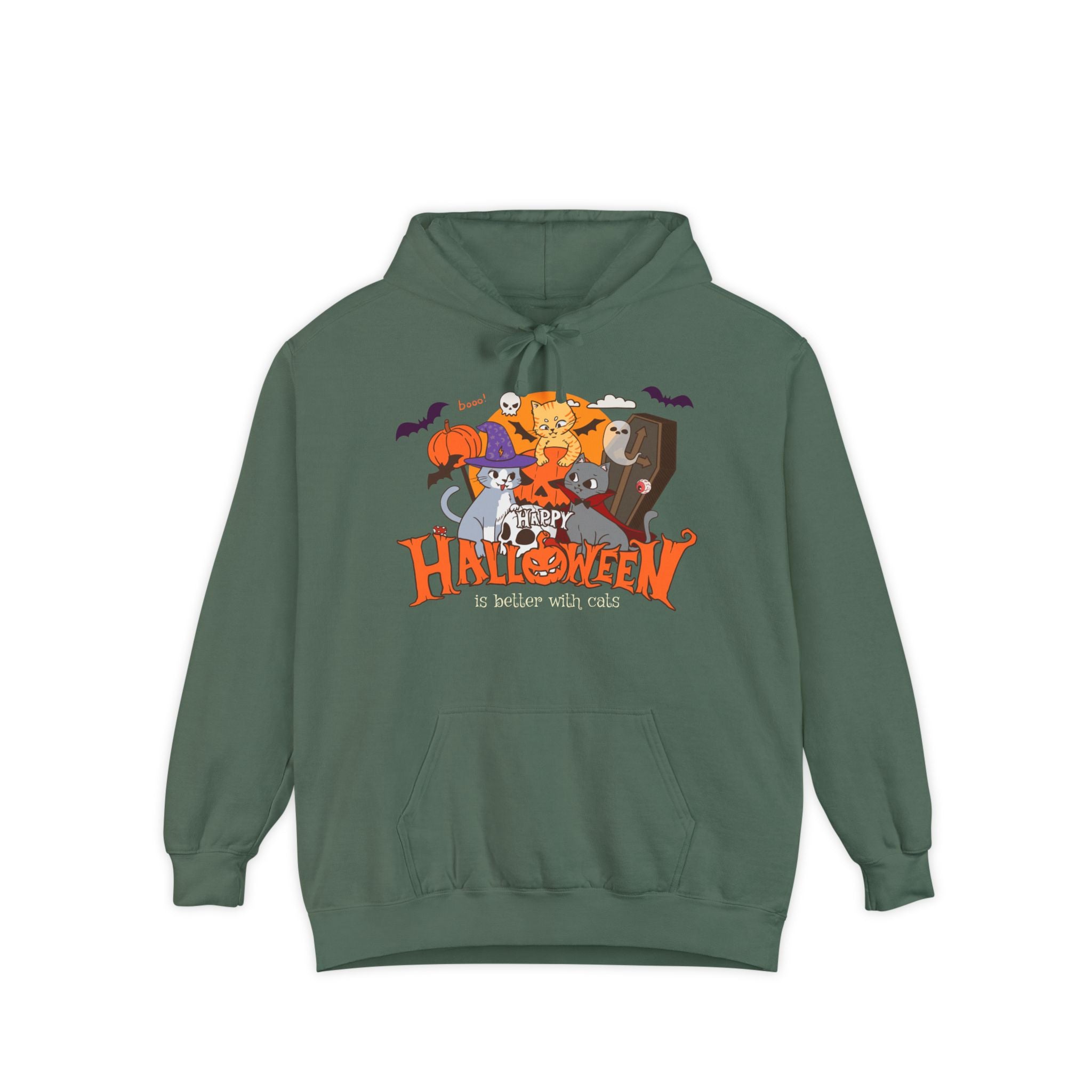 Halloween is Better with Cats | Unisex Garment-Dyed Hoodie