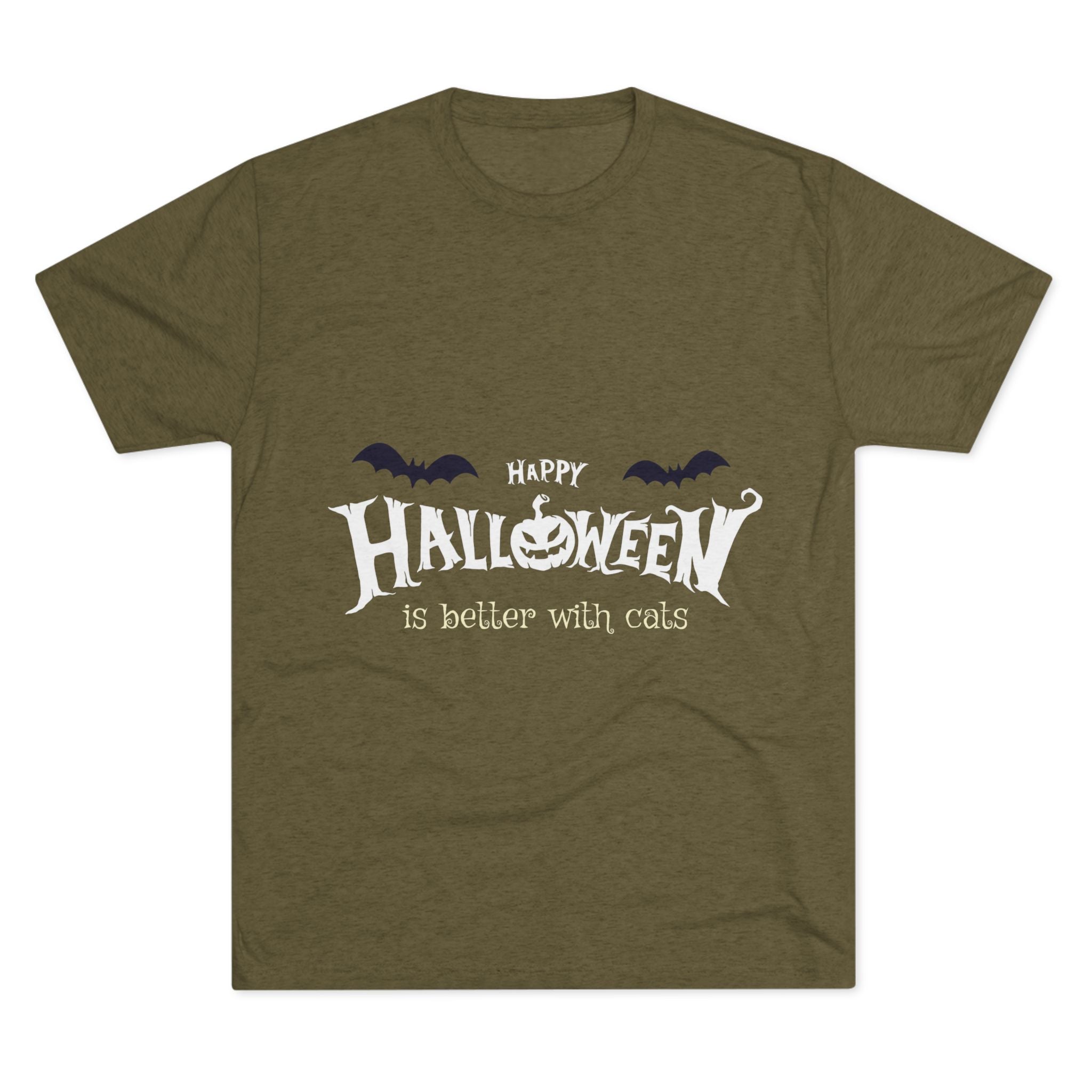 Halloween with Witch's Cats | Unisex Tri-Blend Crew Tee