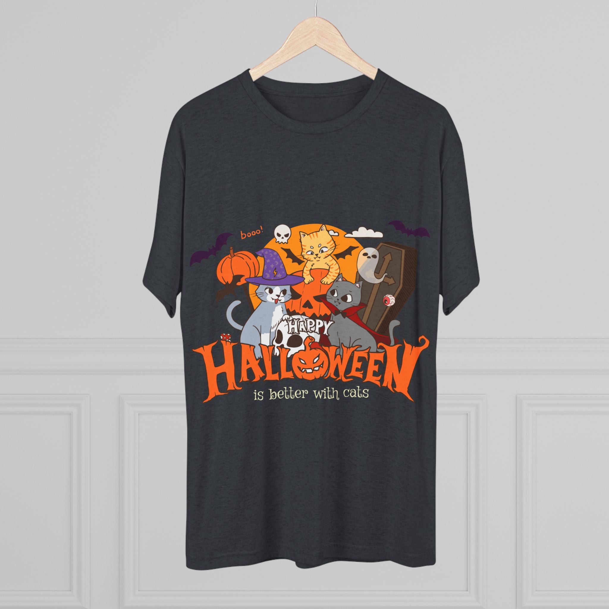 Halloween is Better with Cats | Unisex Tri-Blend Crew Tee
