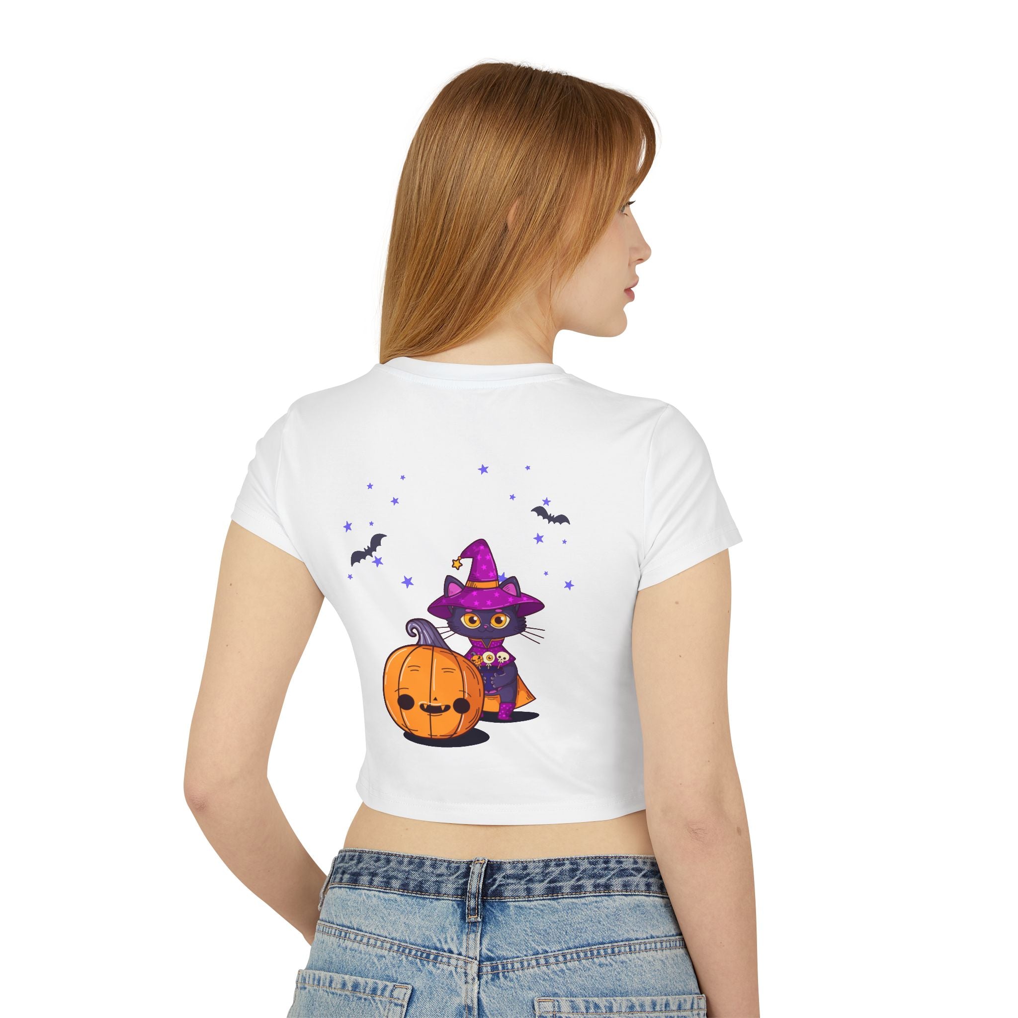 Halloween with Witch's Cats | Women's Baby Tee
