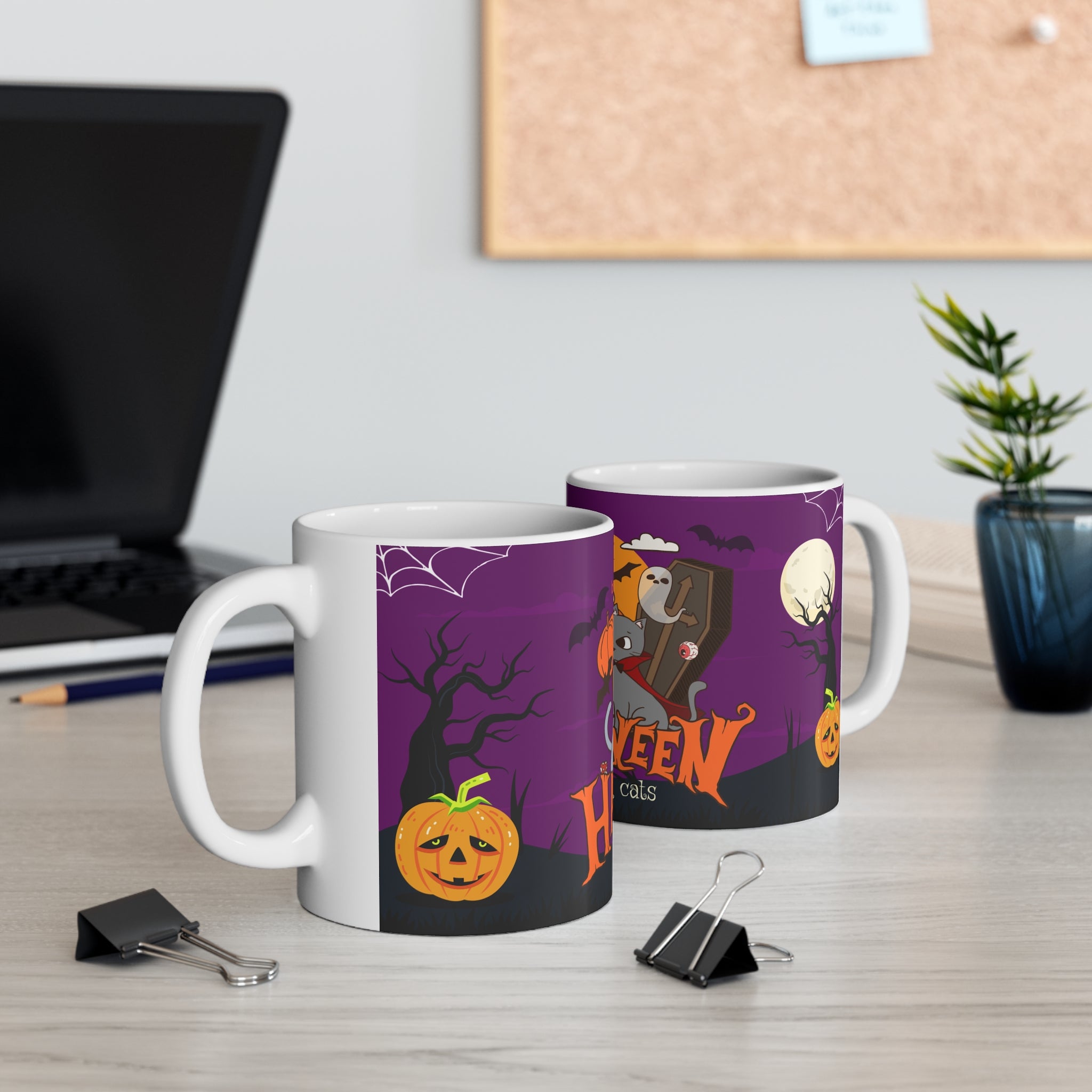Happy Halloween is Better with Cats | Ceramic Coffee Cups