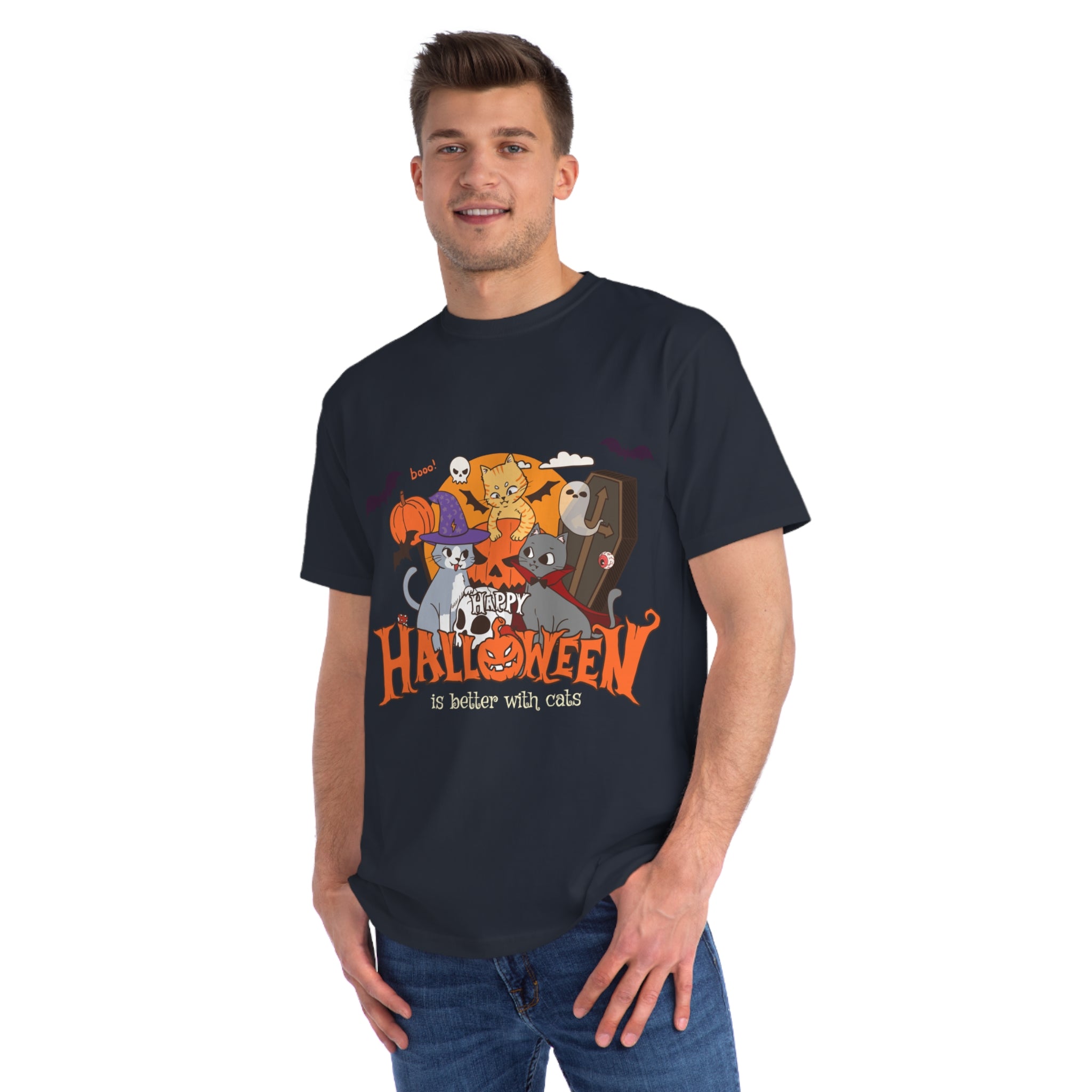 Halloween is Better with Cats | Organic Unisex Classic T-Shirt
