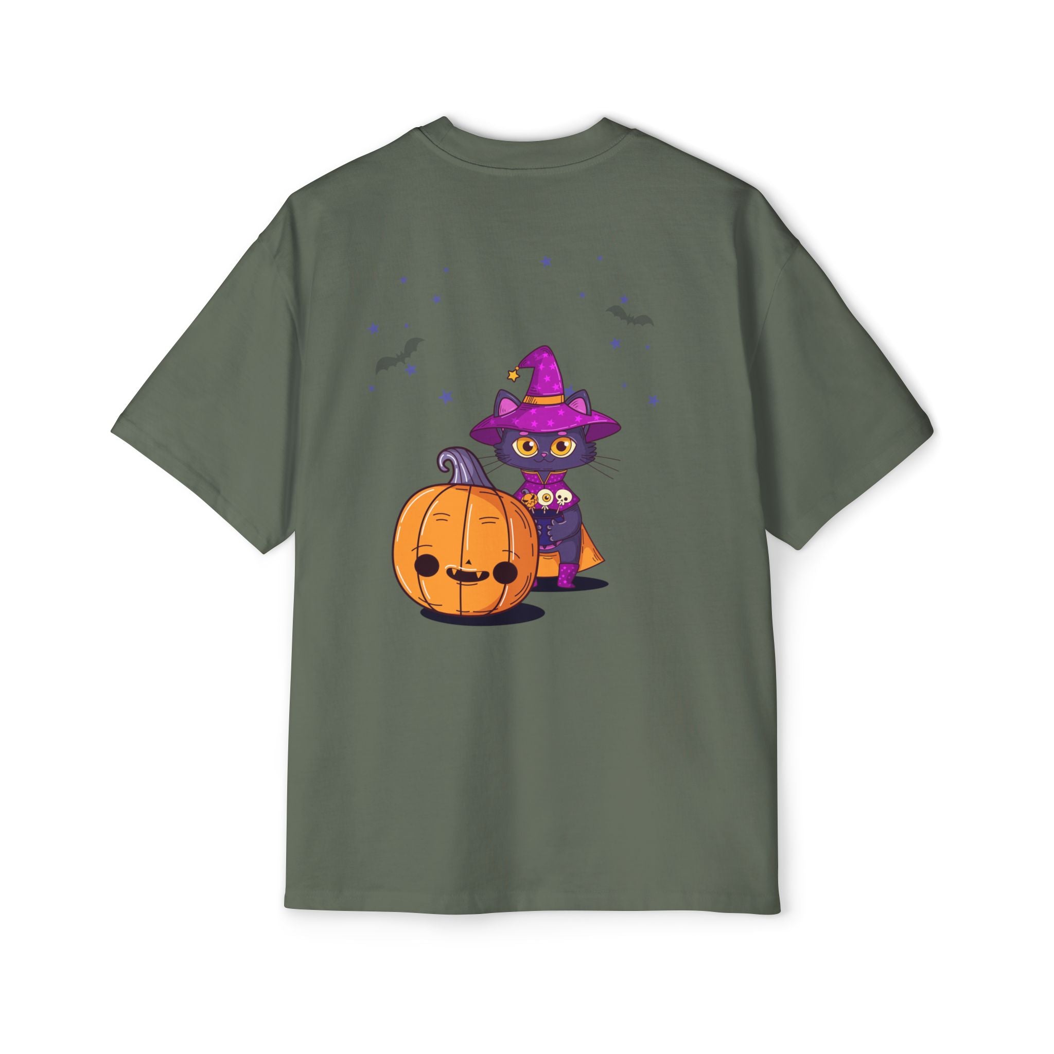 Halloween with Witch's Cats | Men's Heavy Oversized Tee
