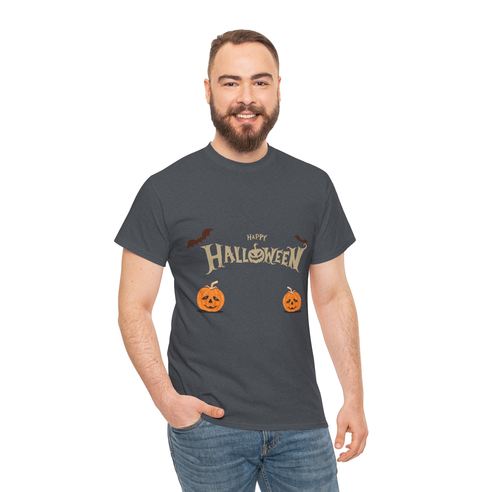Halloween with Pumpkin | Unisex Heavy Cotton Tee