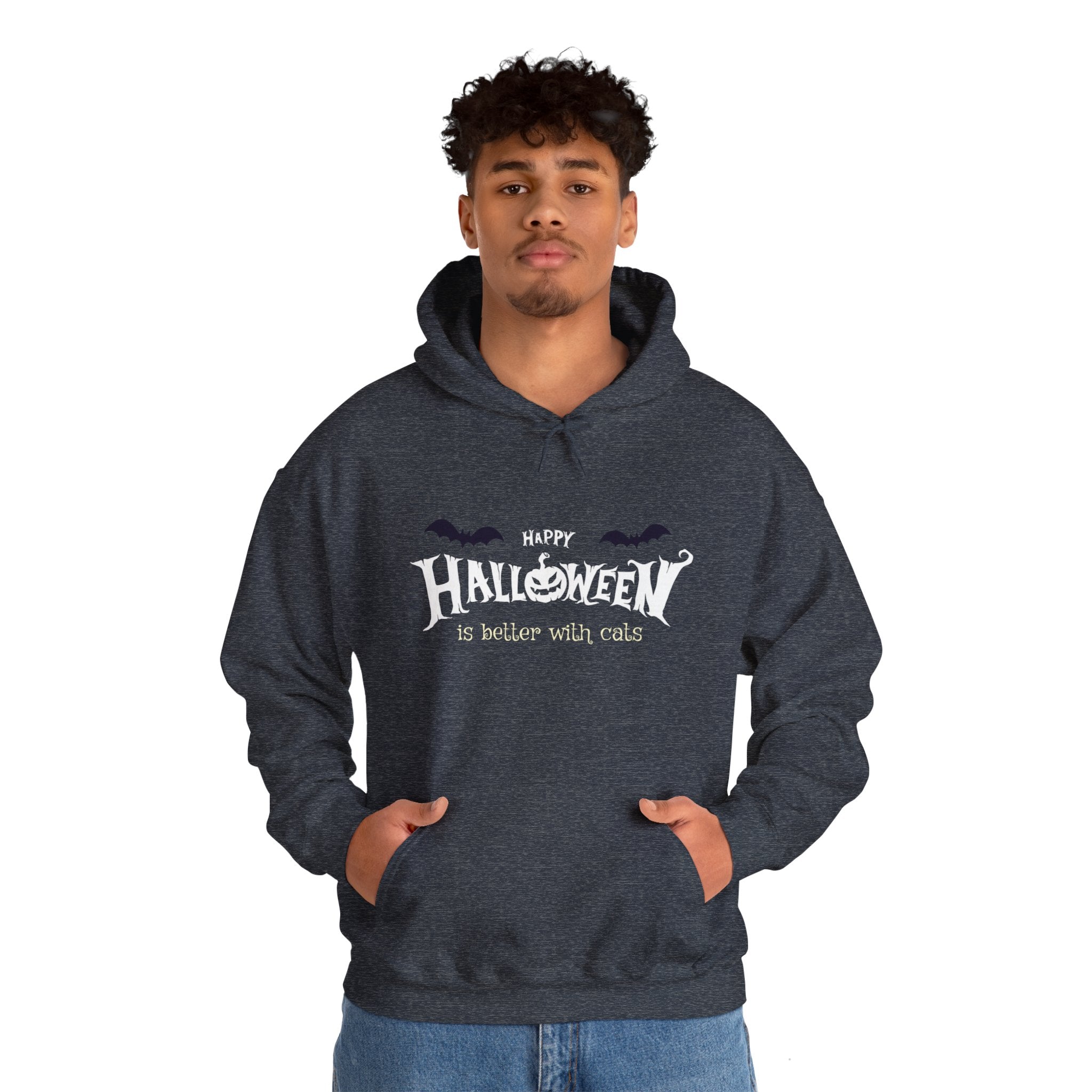 Halloween with Witch's Cats | Unisex Heavy Blend Hooded Sweatshirt