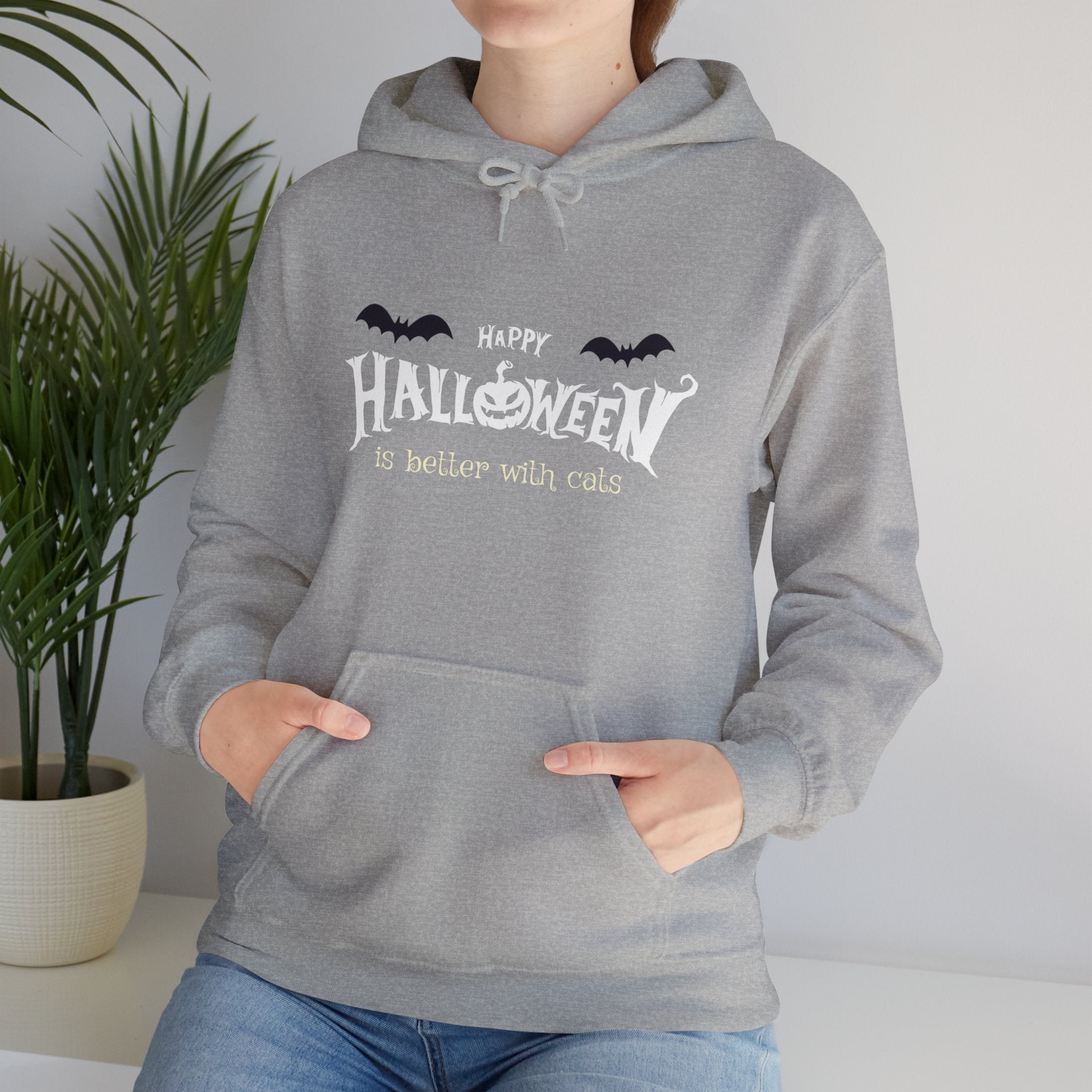 Halloween with Witch's Cats | Unisex Heavy Blend Hooded Sweatshirt