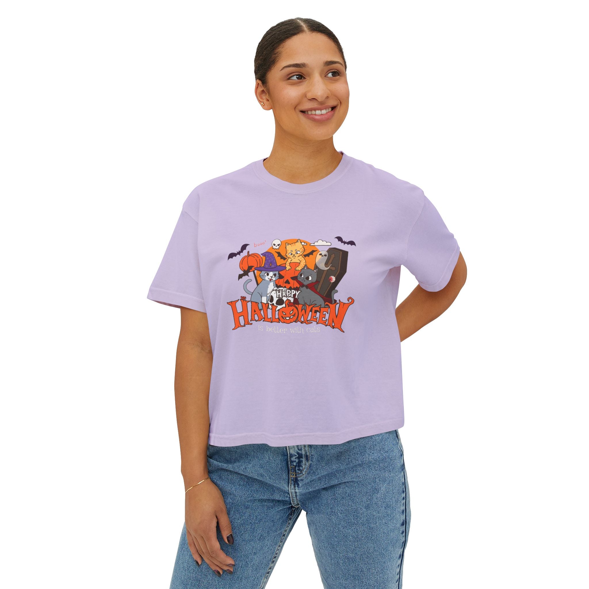 Halloween is Better with Cats | Women's Boxy Tee