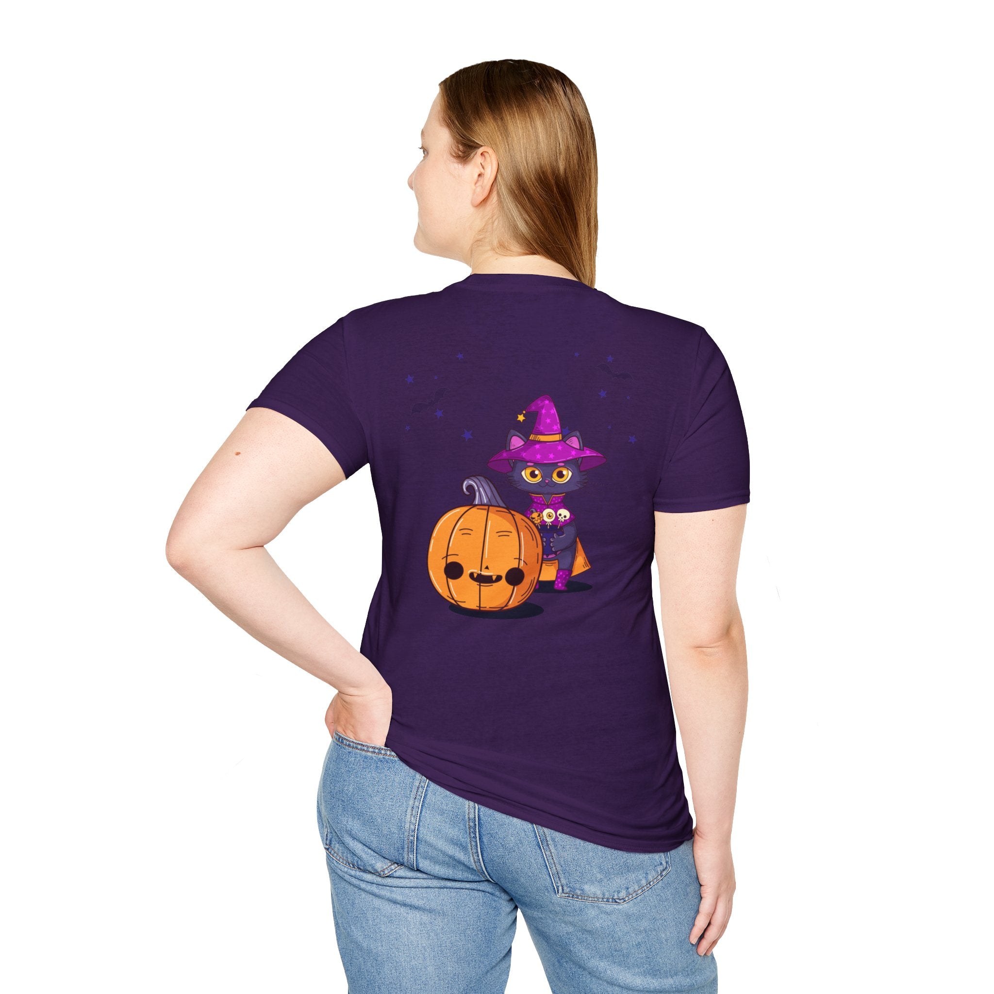 Halloween with Witch's Cats | Unisex Softstyle T-Shirt