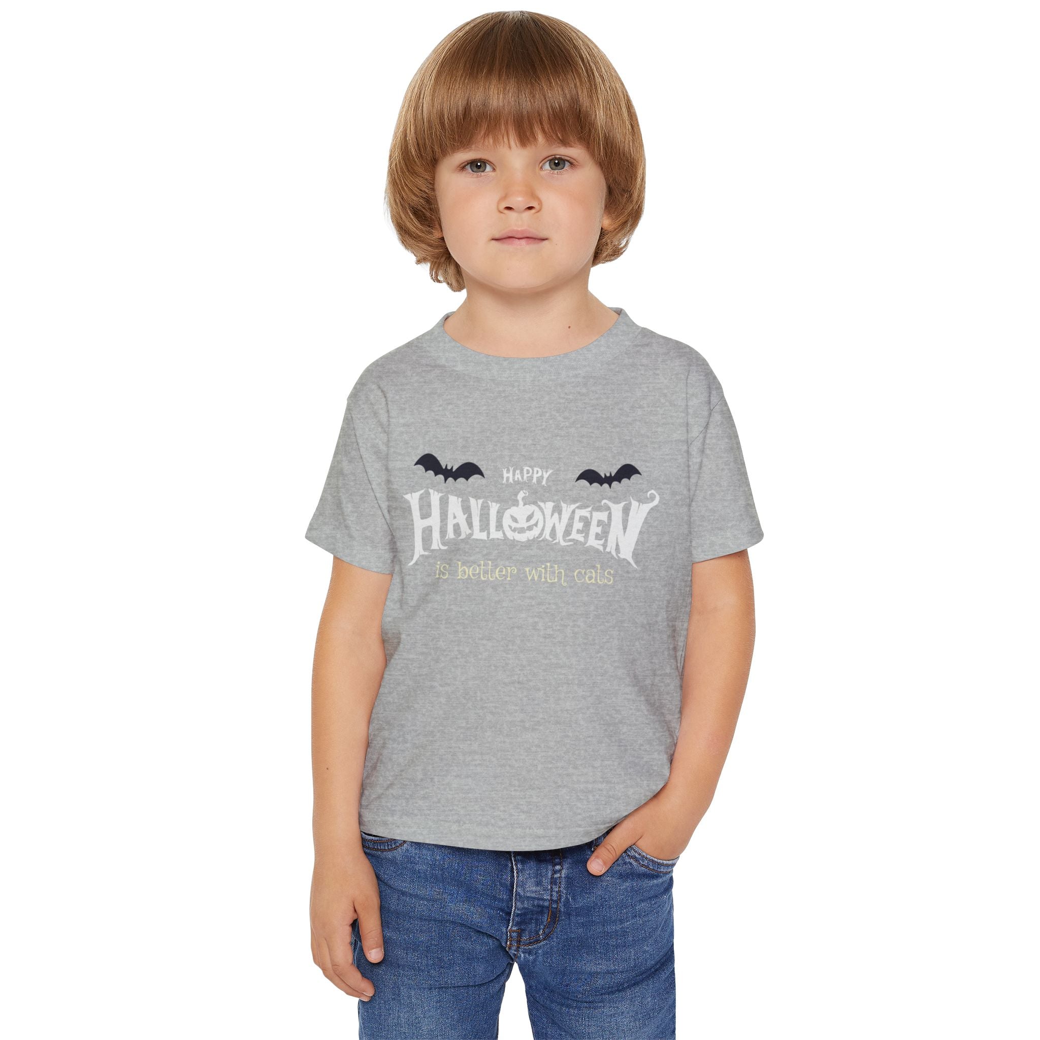 Halloween with Witch's Cats | Heavy Cotton Toddler T-shirt