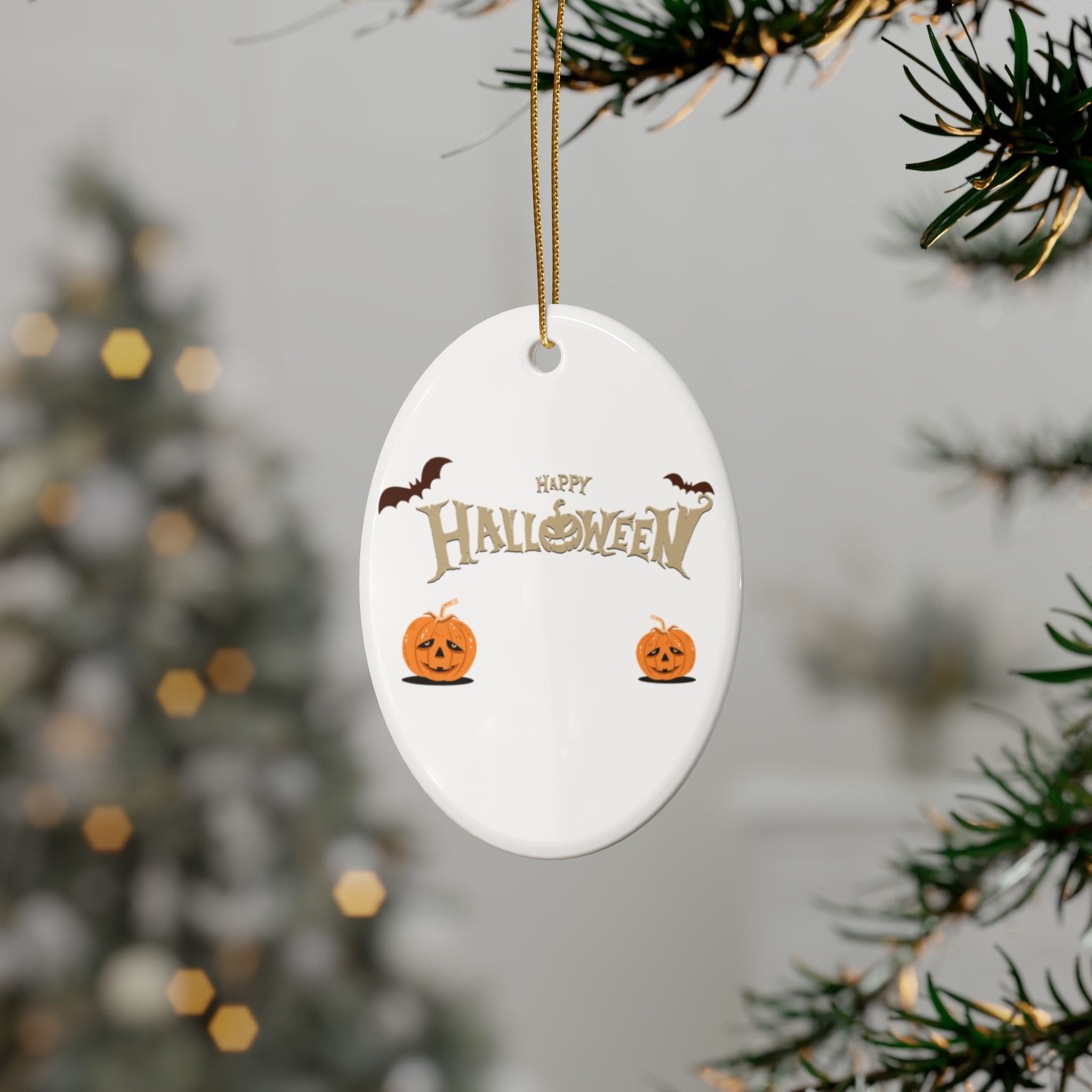 Happy Halloween with Pumpkin | Ceramic Ornaments