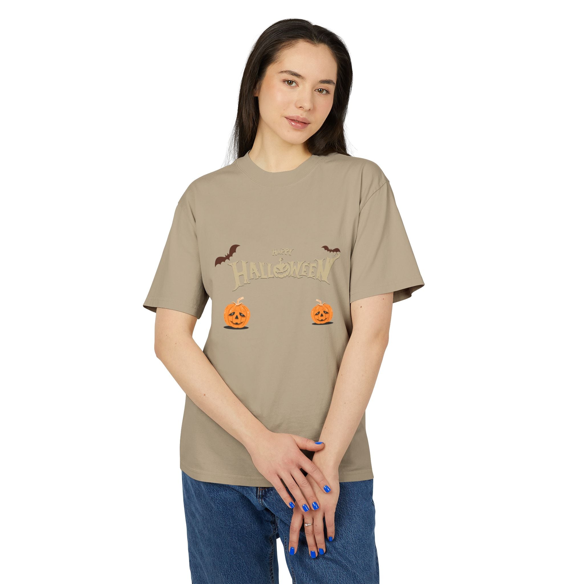 Halloween with Pumpkins | Unisex Heavy Faded Tee