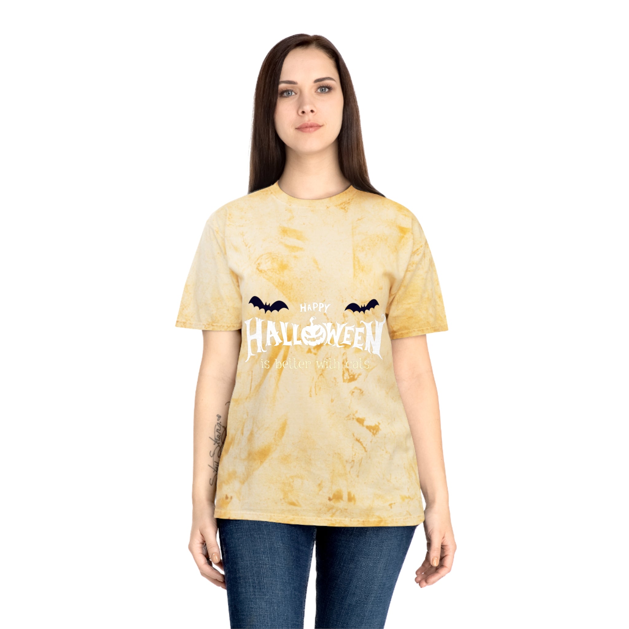 Halloween with Witch's Cats | Unisex Color Blast T-Shirt