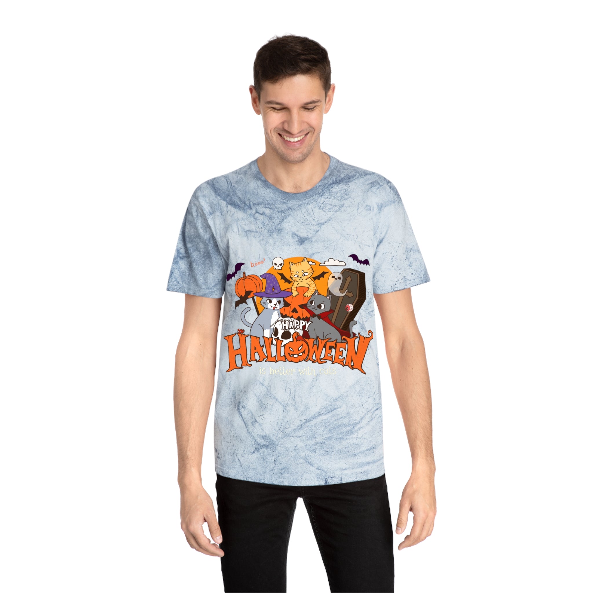 Halloween is Better with Cats | Unisex Color Blast T-Shirt
