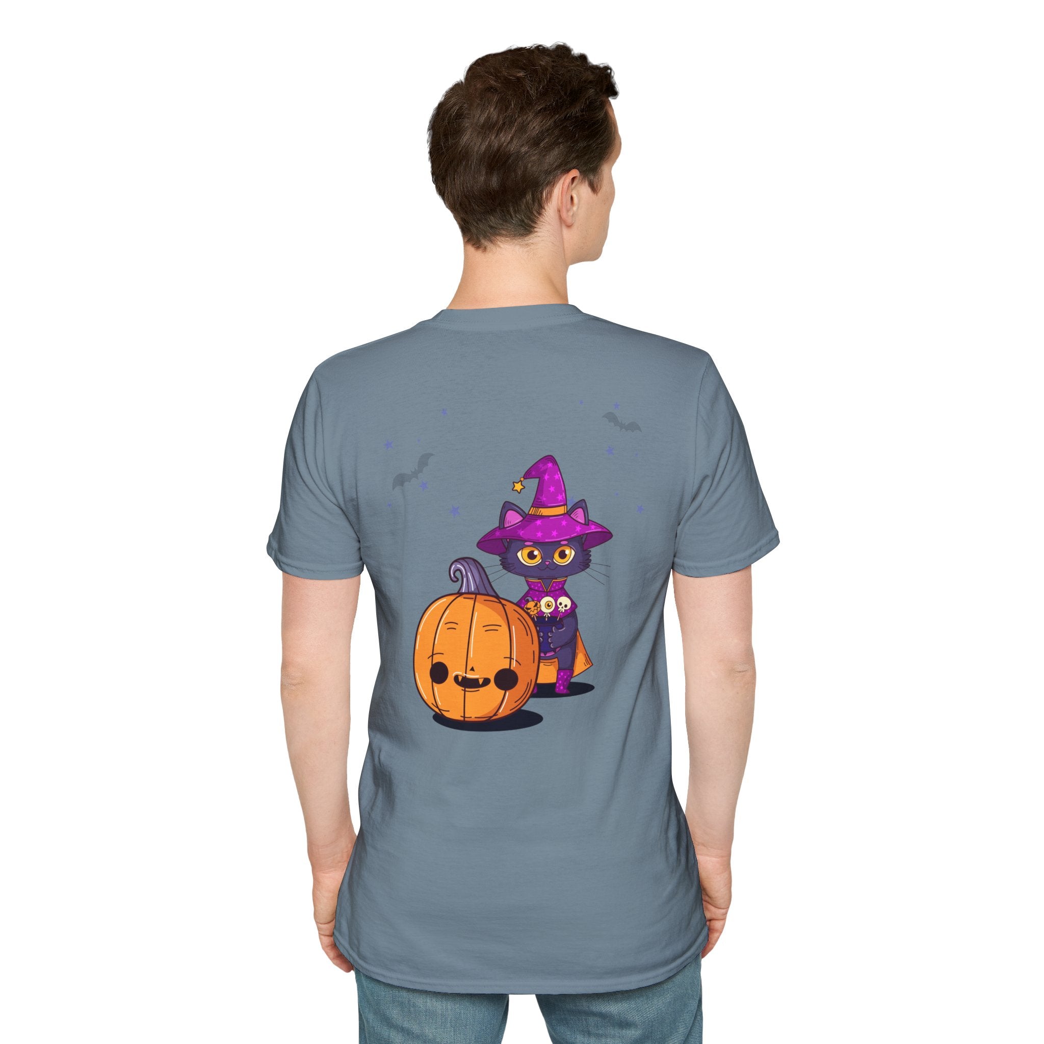 Halloween with Witch's Cats | Unisex Softstyle T-Shirt