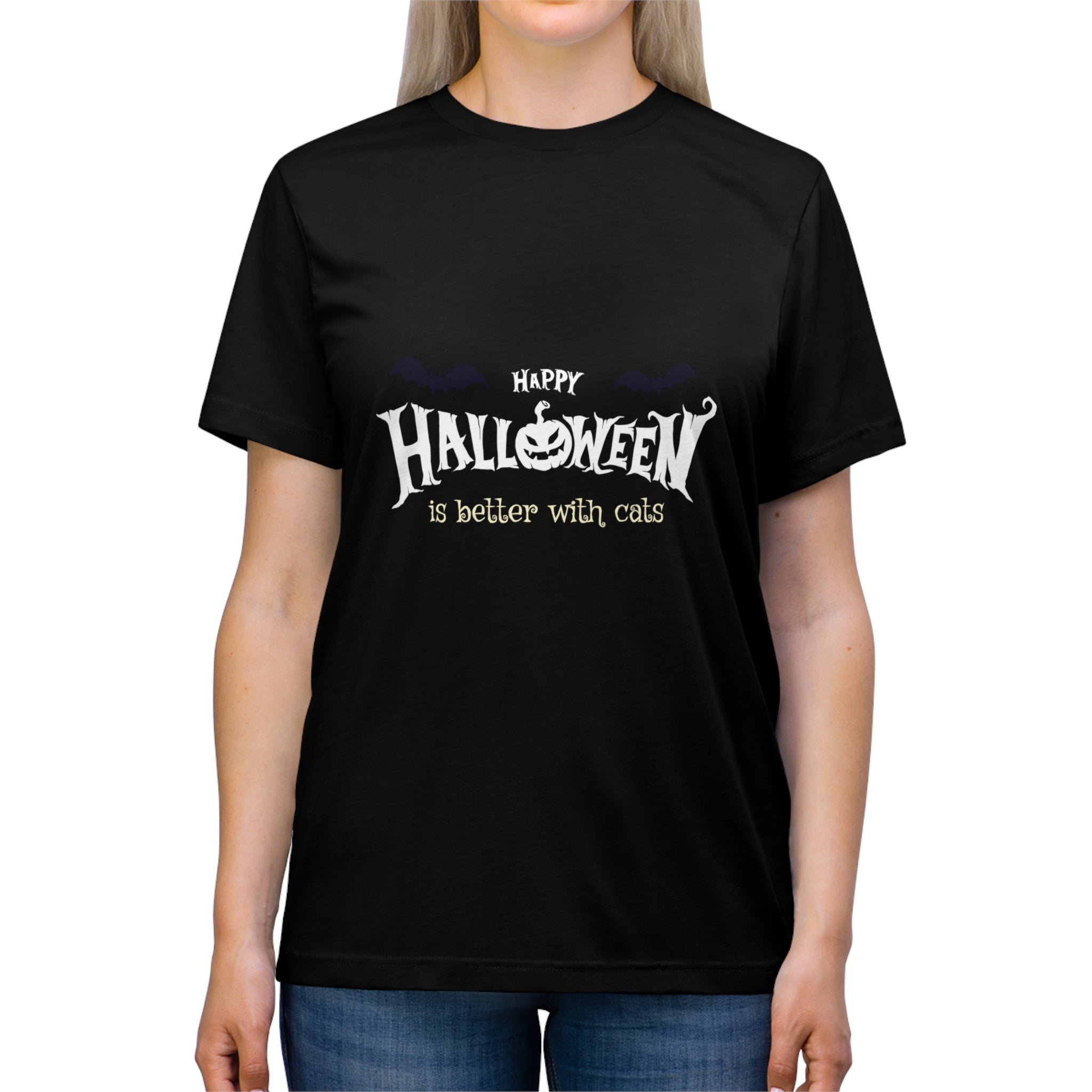 Halloween with Witch's Cats | Unisex Triblend Tee