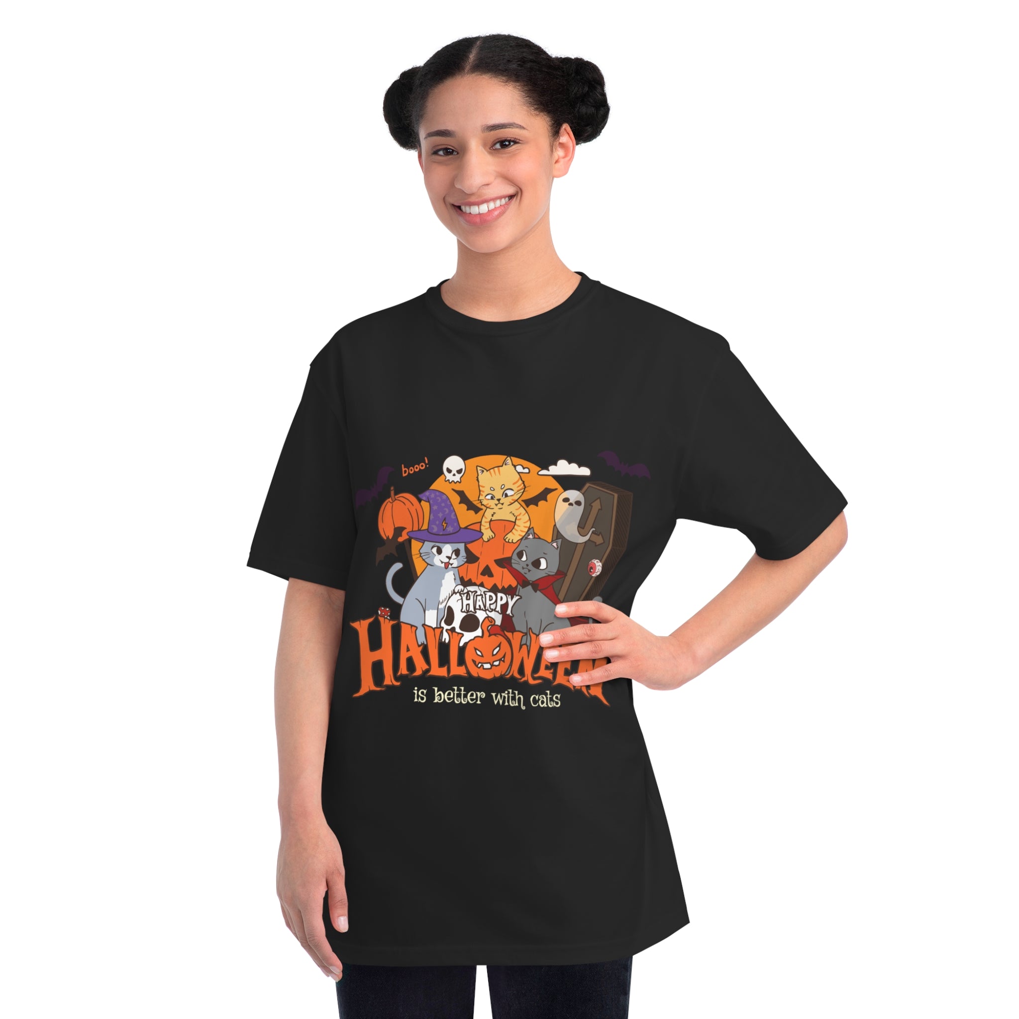 Halloween is Better with Cats | Organic Unisex Classic T-Shirt