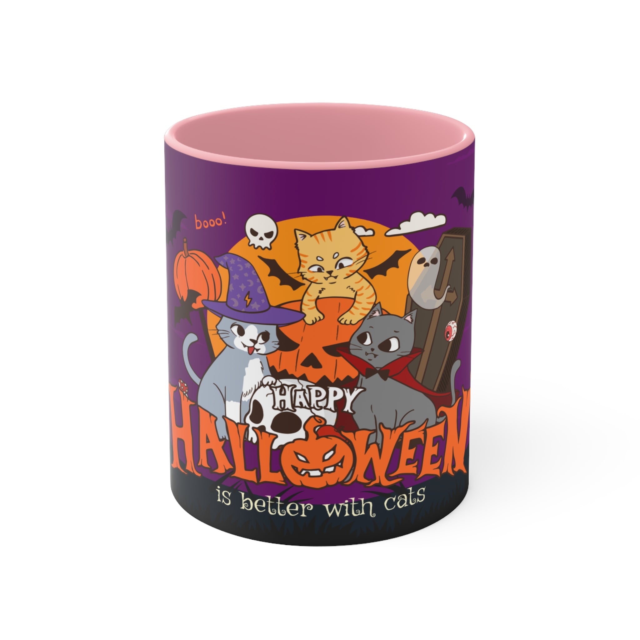 Happy Halloween is Better with Cats | Accent Mugs