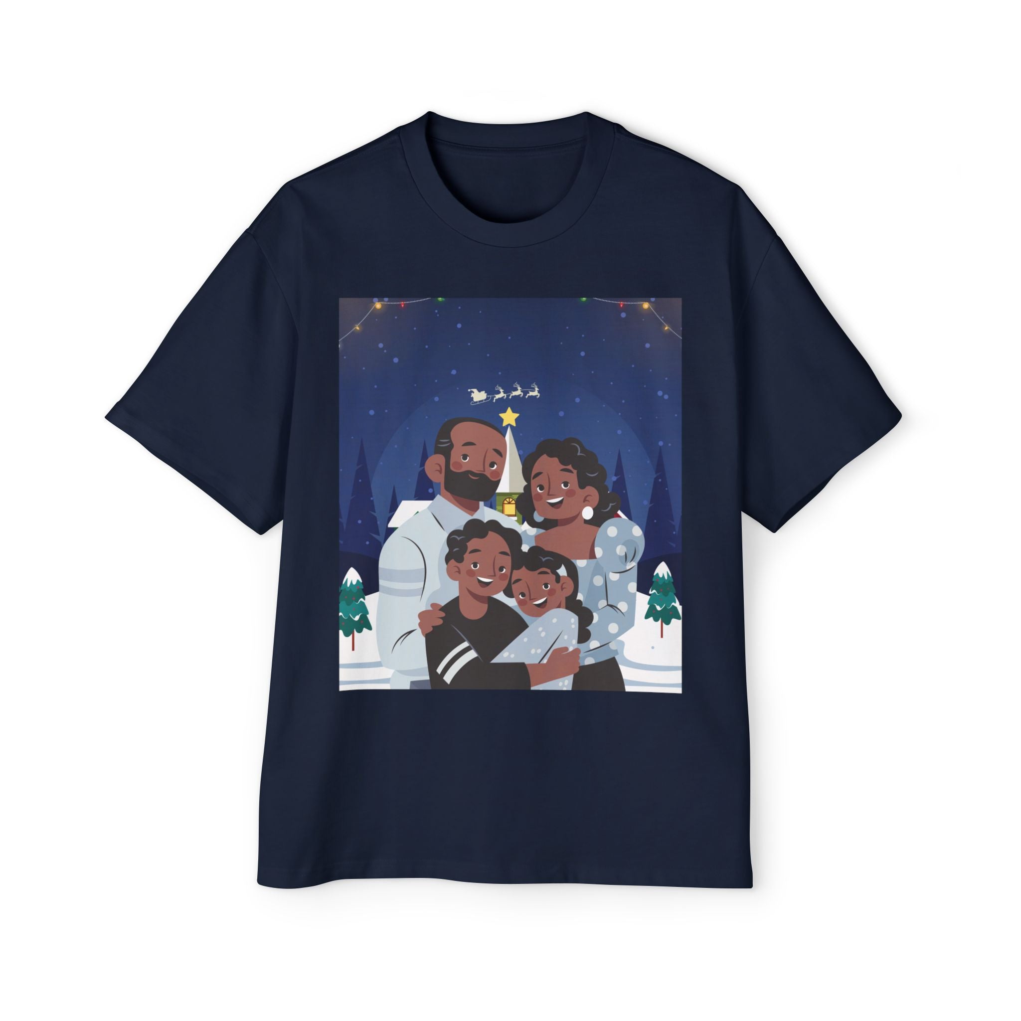 Happy Christmas Family | Men's Heavy Oversized Tee