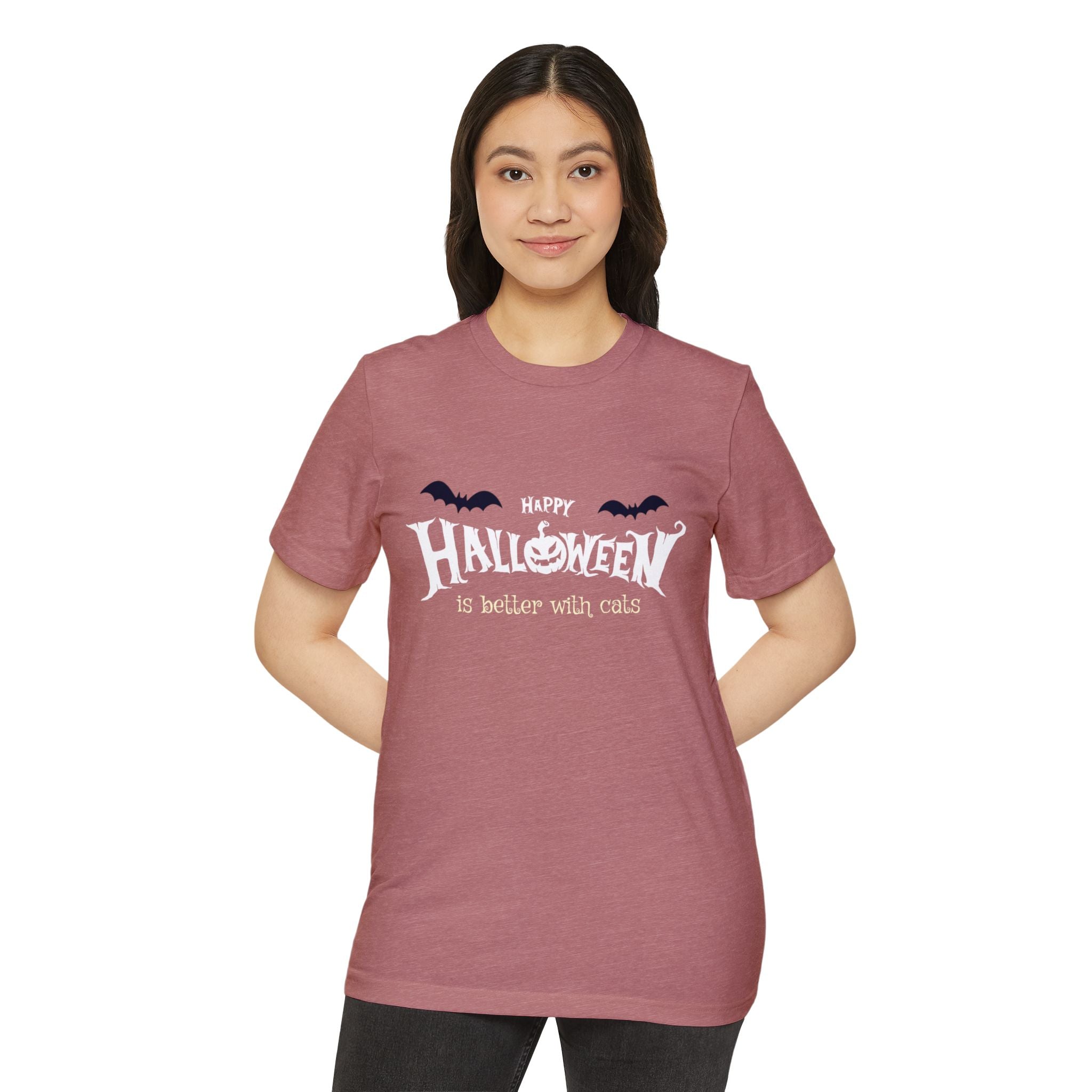 Halloween with Witch's Cats | Unisex Recycled Organic T-Shirt
