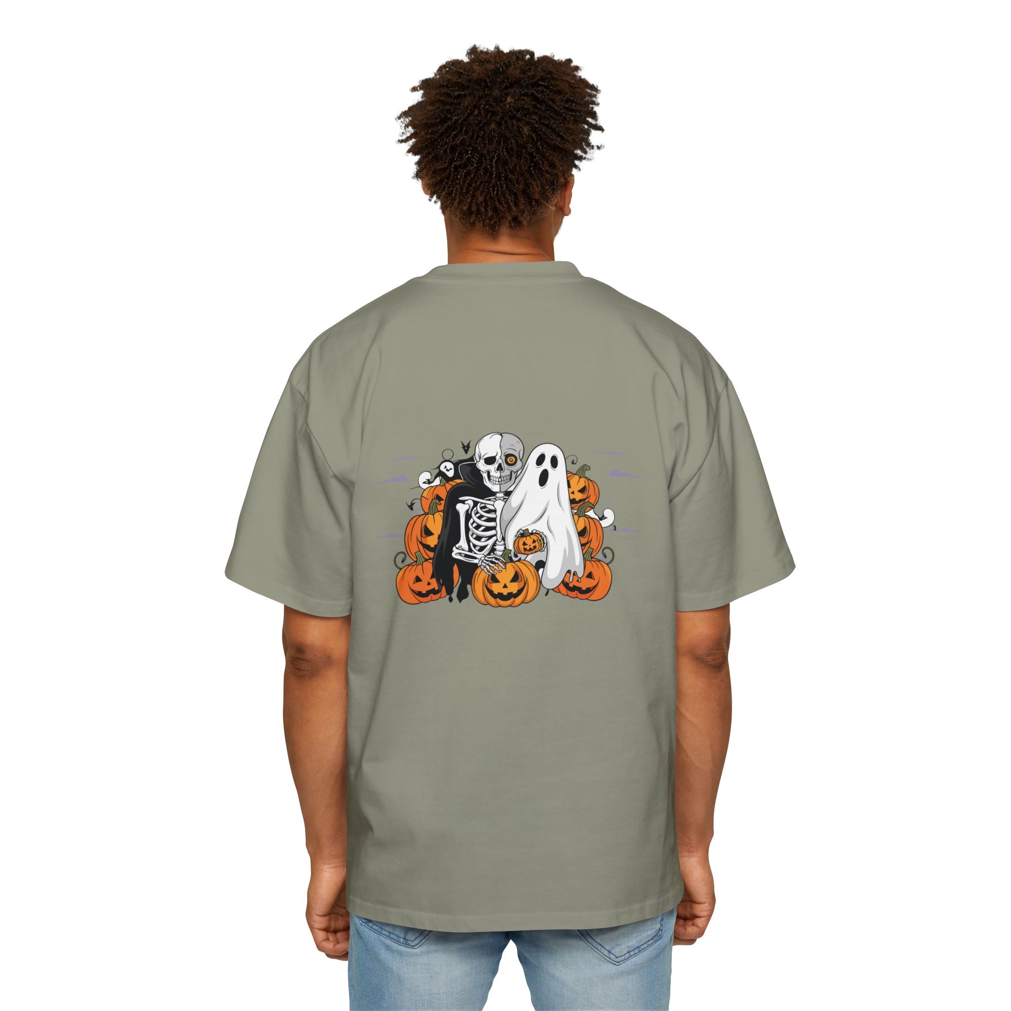 Halloween with Bats | Men's Heavy Oversized Tee
