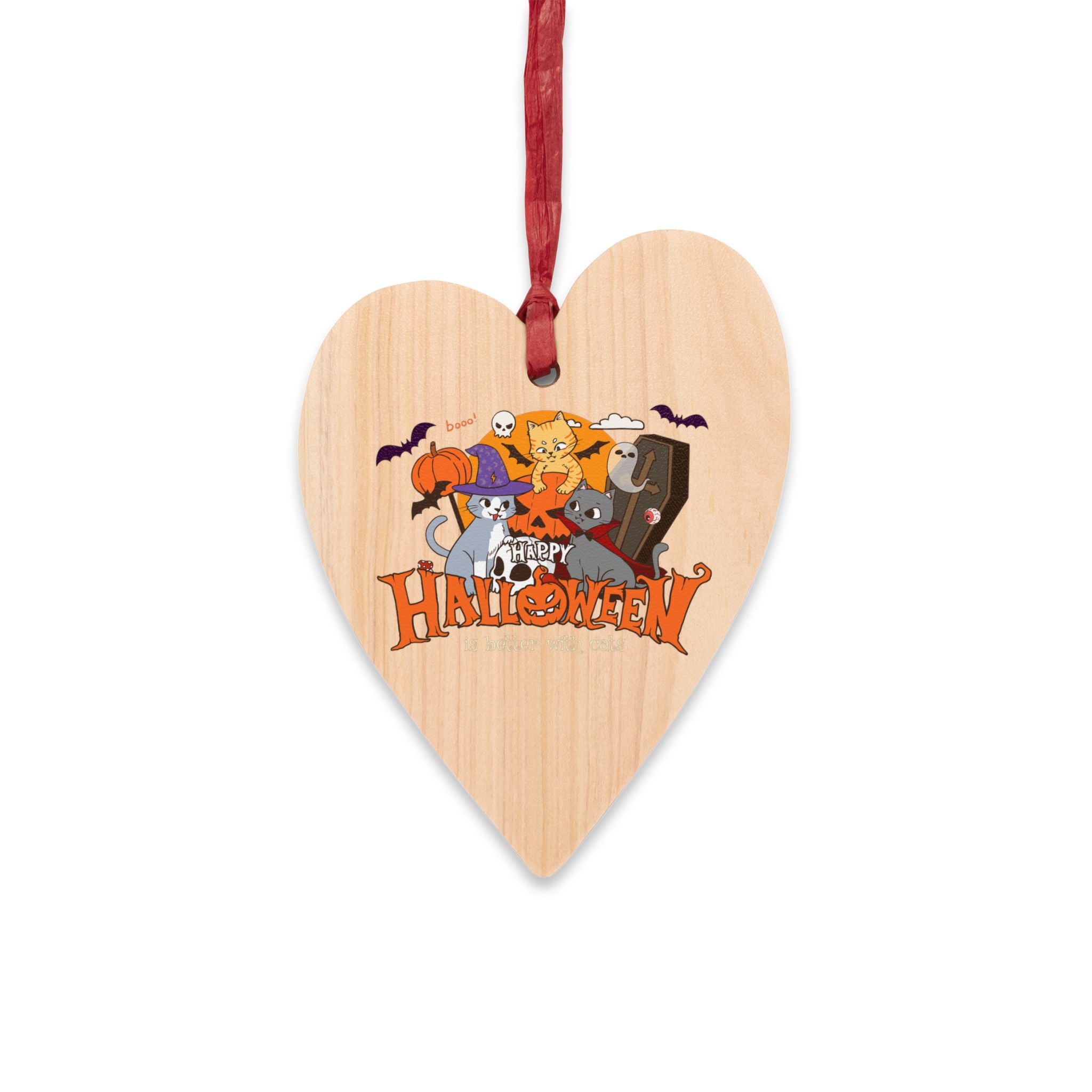 Halloween is Better with Cats | Wooden Ornaments