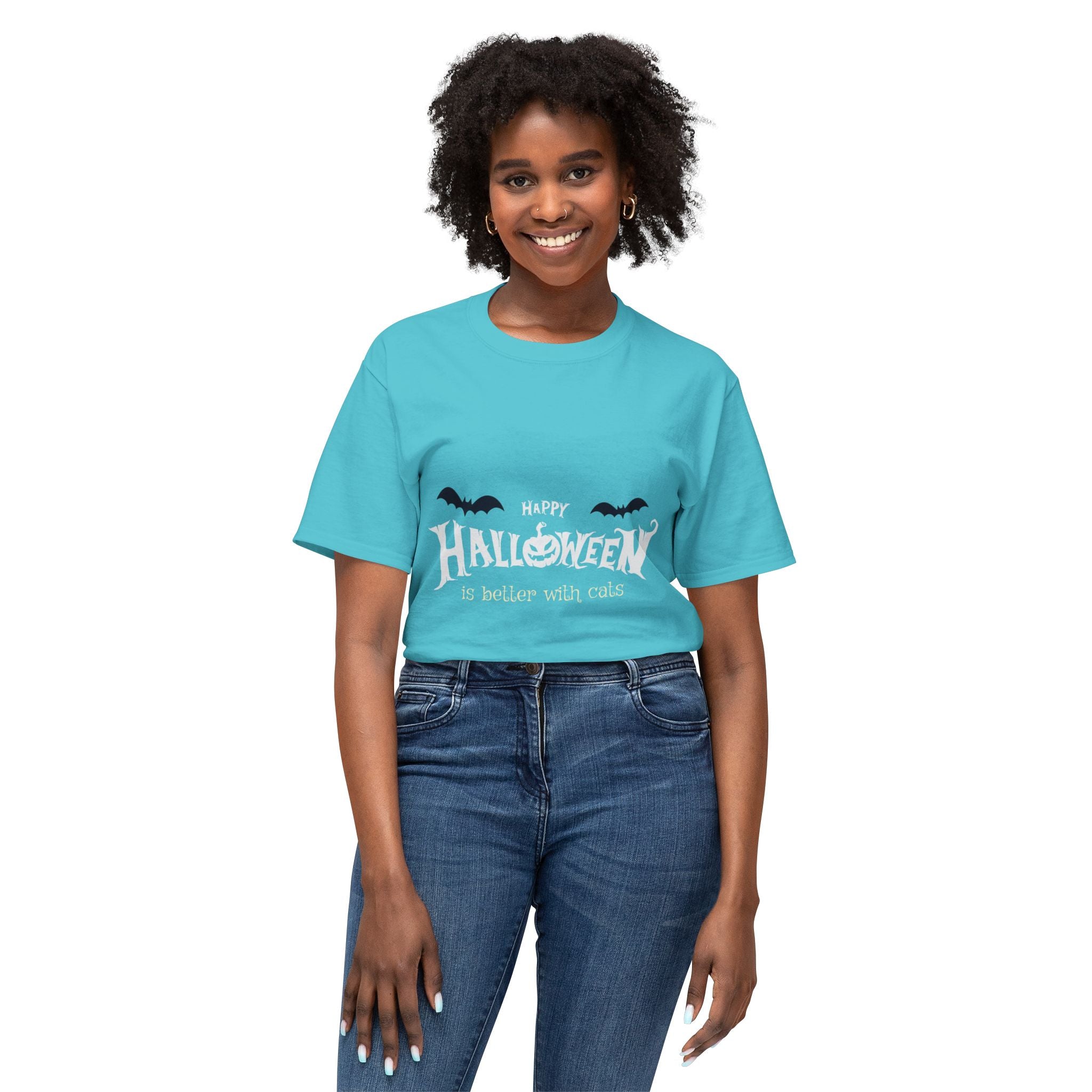 Halloween with Witch's Cats | Unisex HD Cotton™ T-shirt