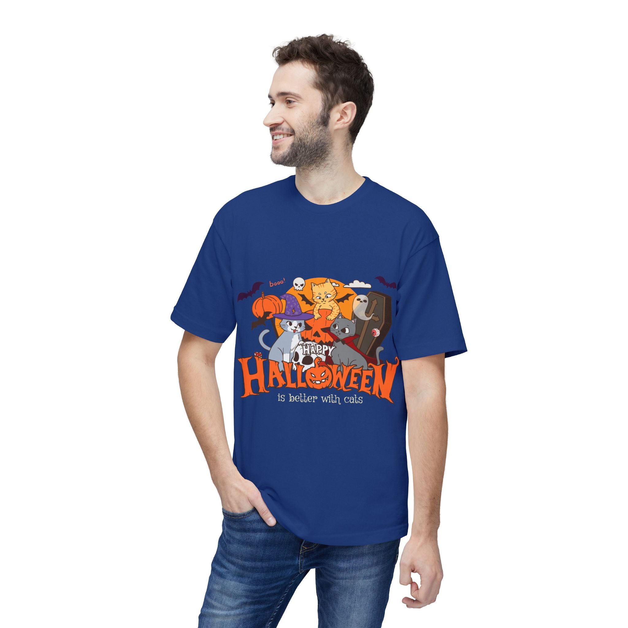 Halloween is Better with Cats | Unisex Midweight T-shirt, Made in US