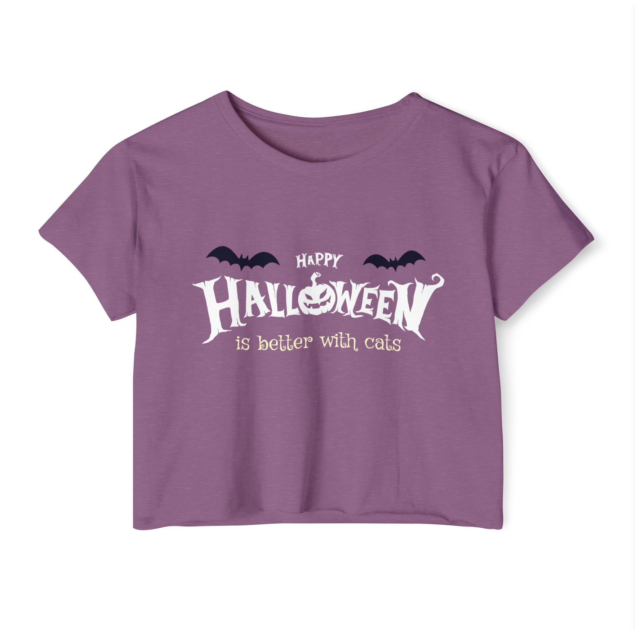 Halloween with Witch's Cats | Women's Festival Crop Top